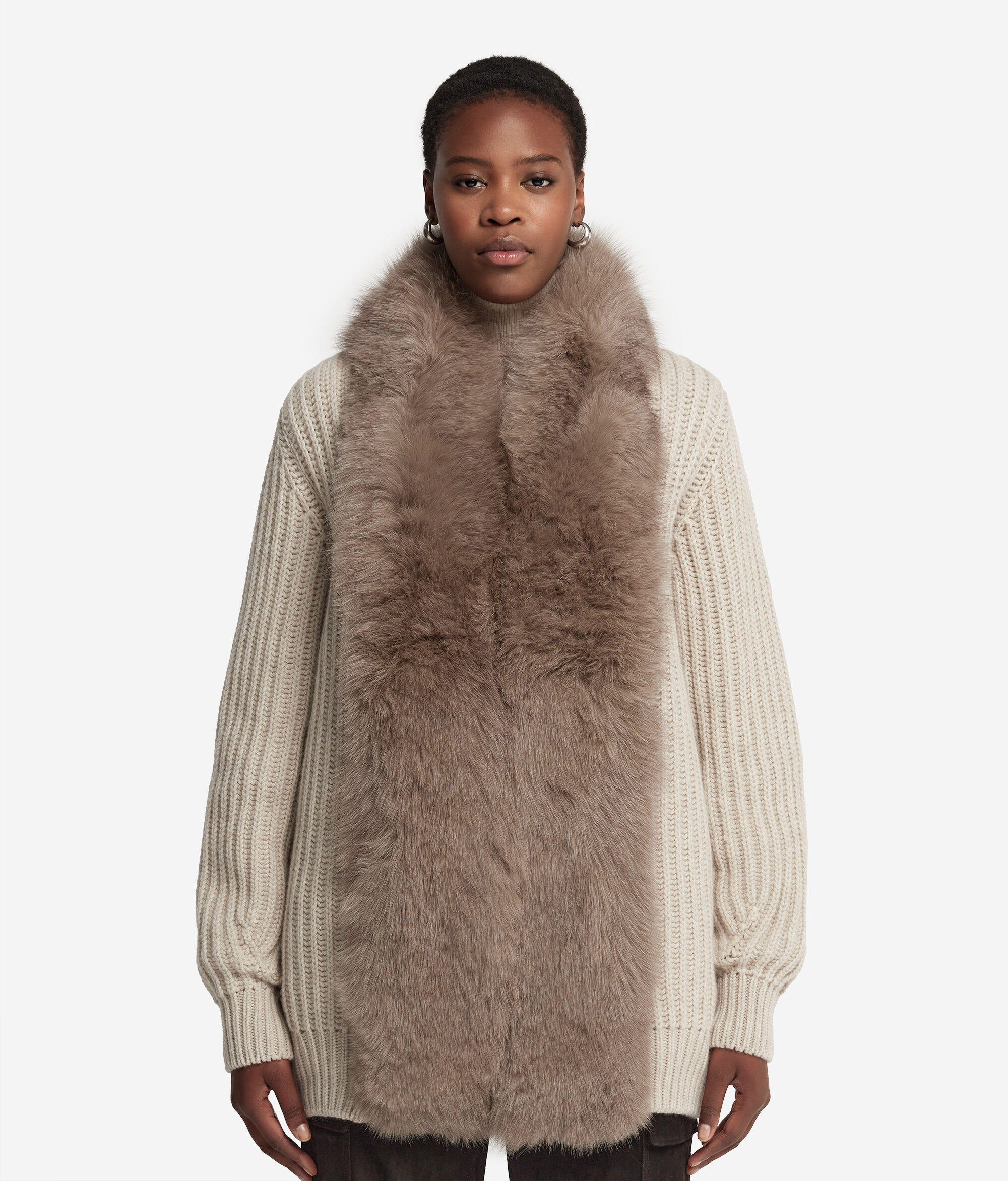 Пальто из кашемира с мехом