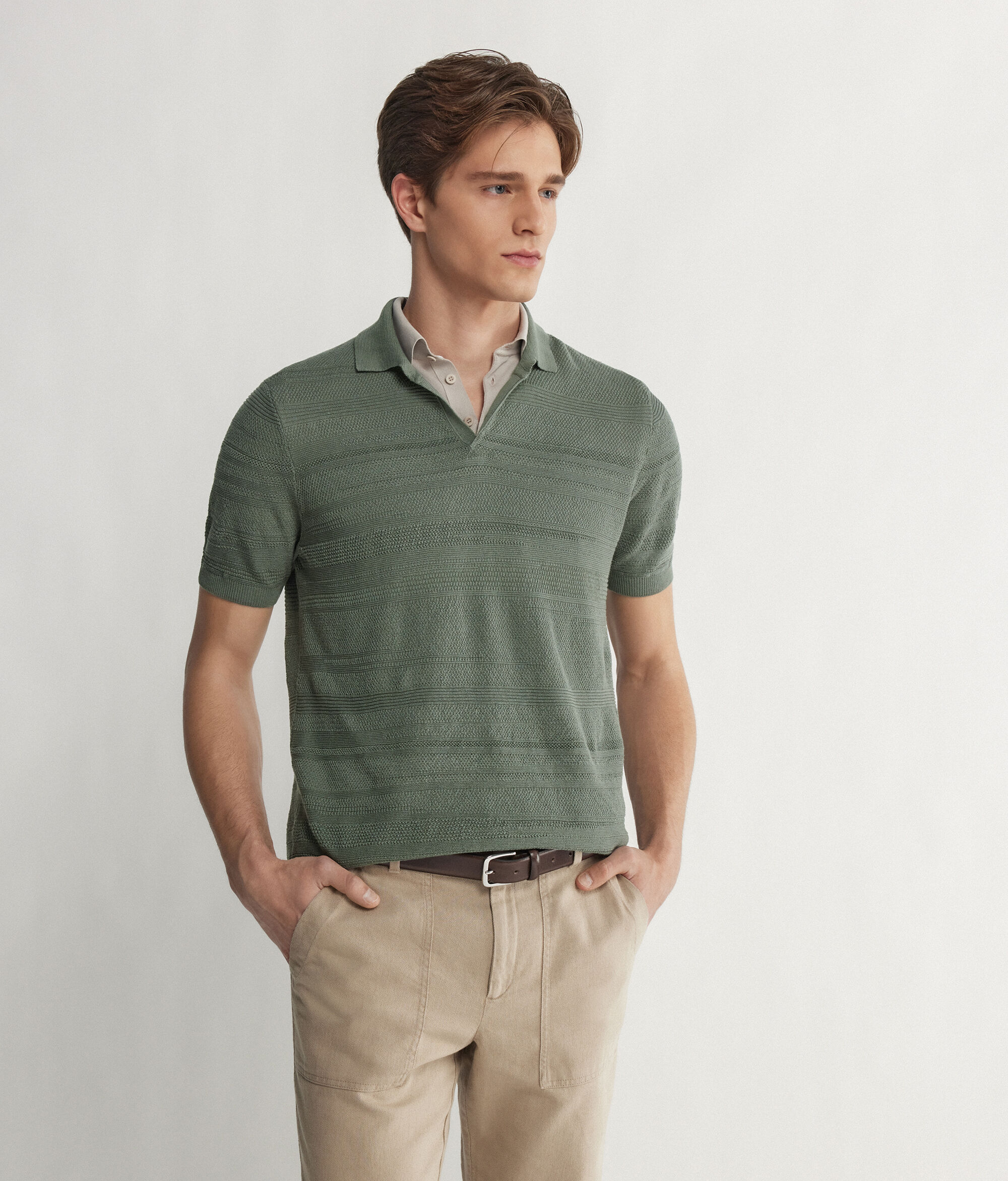 Short-Sleeved Link-Stitch Polo Shirt