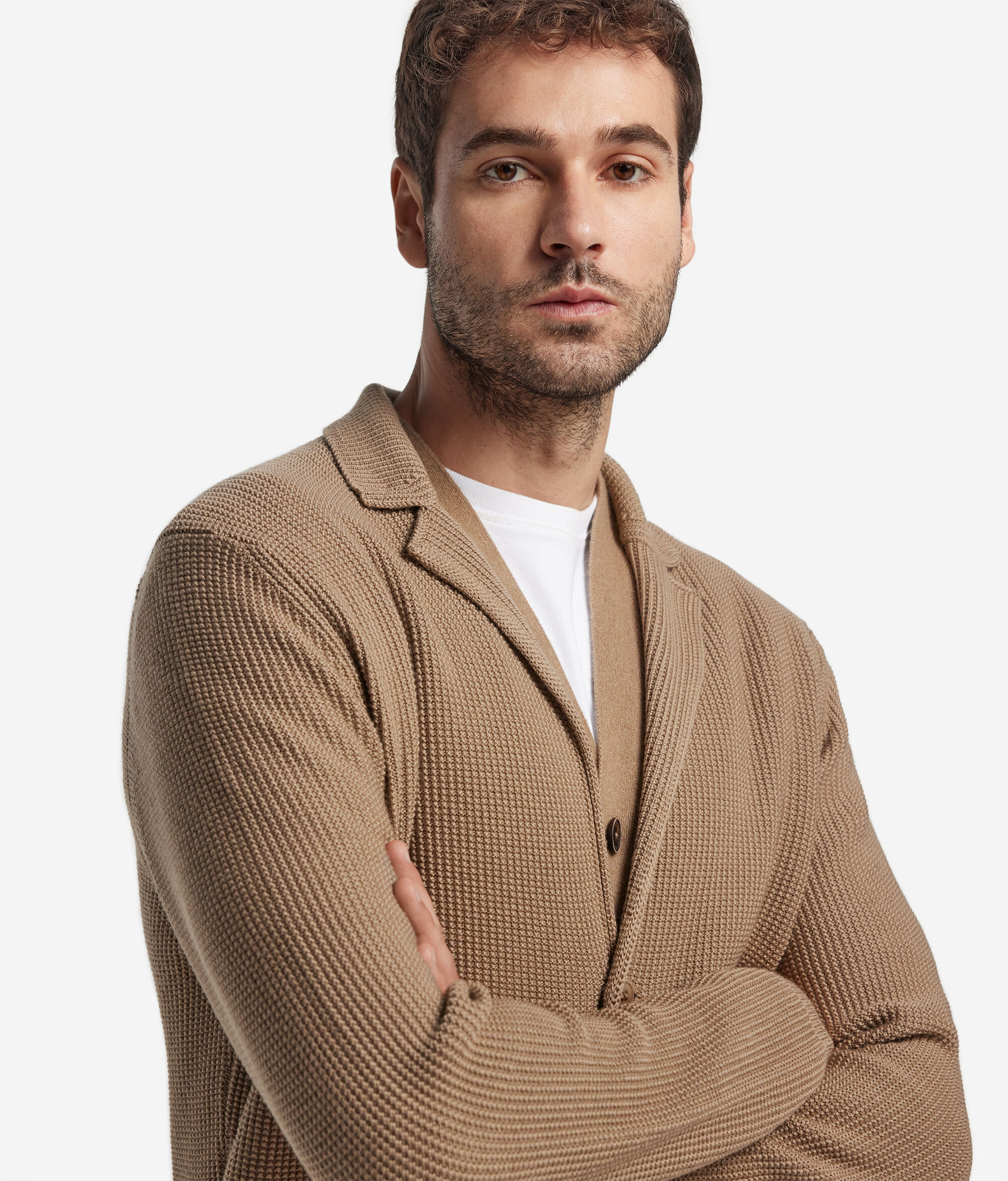 Wolljacke mit Perlmuster