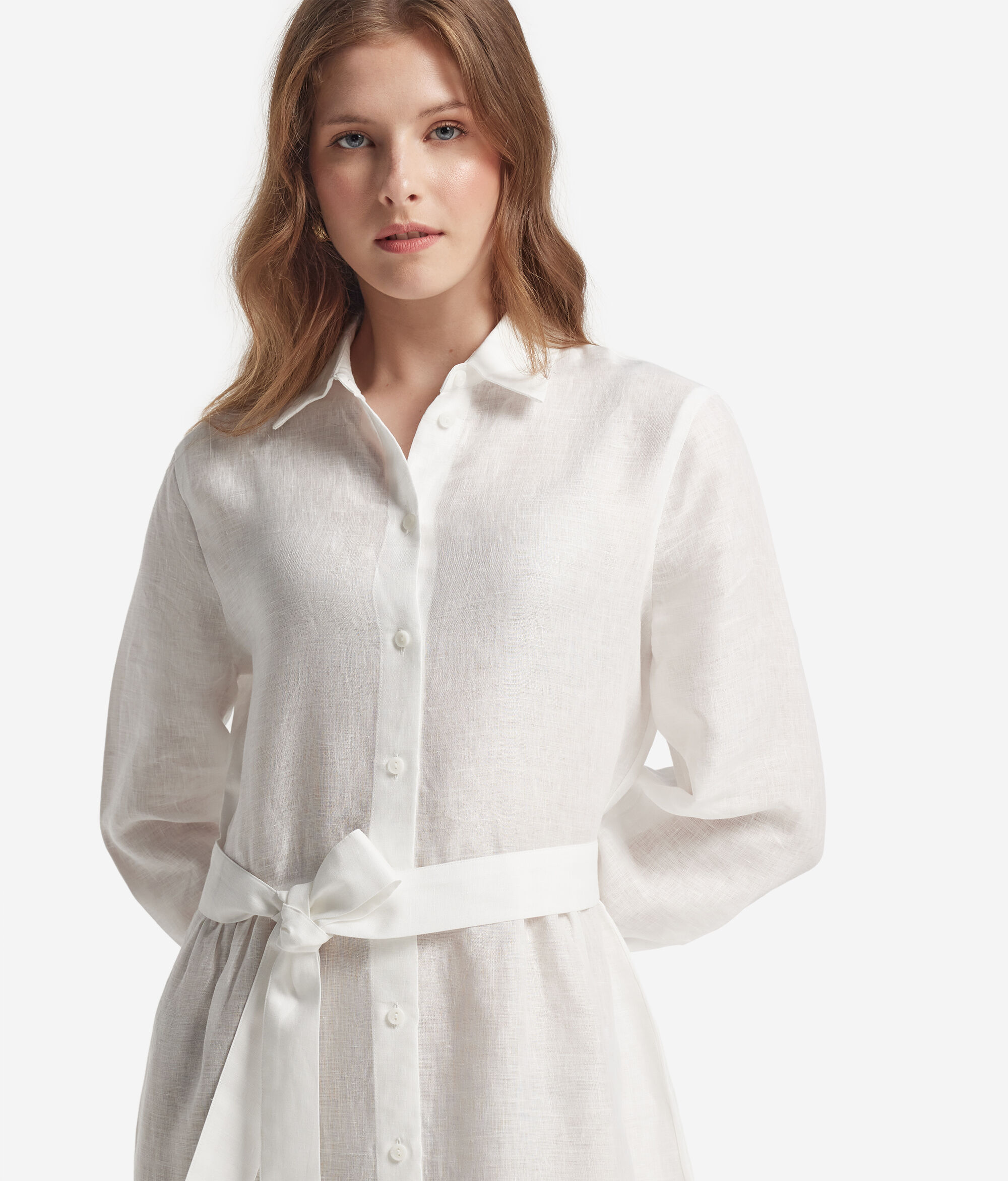 Embroidered linen dress
