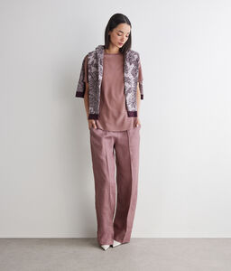 T-shirt barchetta in seta e modal - PINK