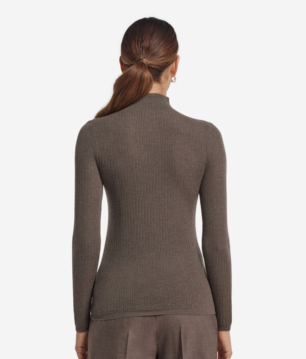 Водолазка в рубчик из ультратонкого кашемира