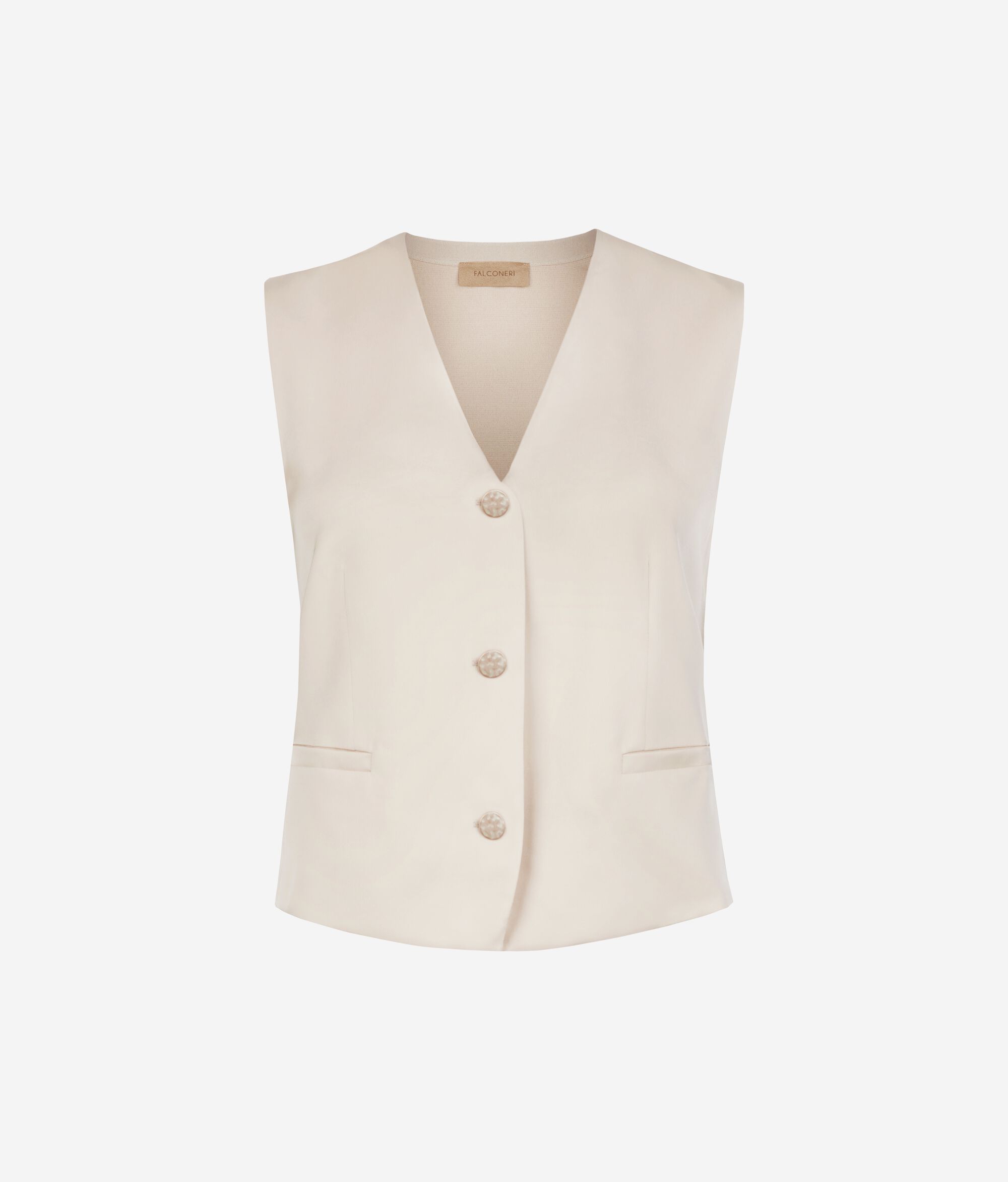 Gilet sans manches en satin mat