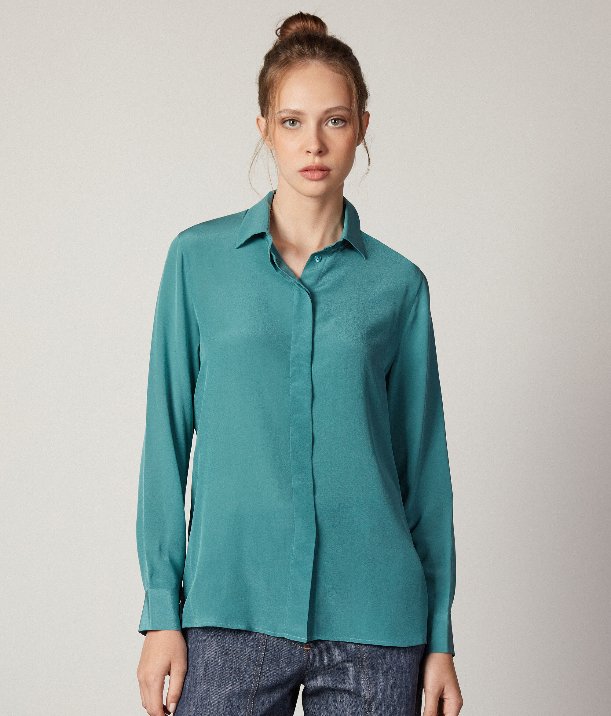 Silk Shirt with Collar
