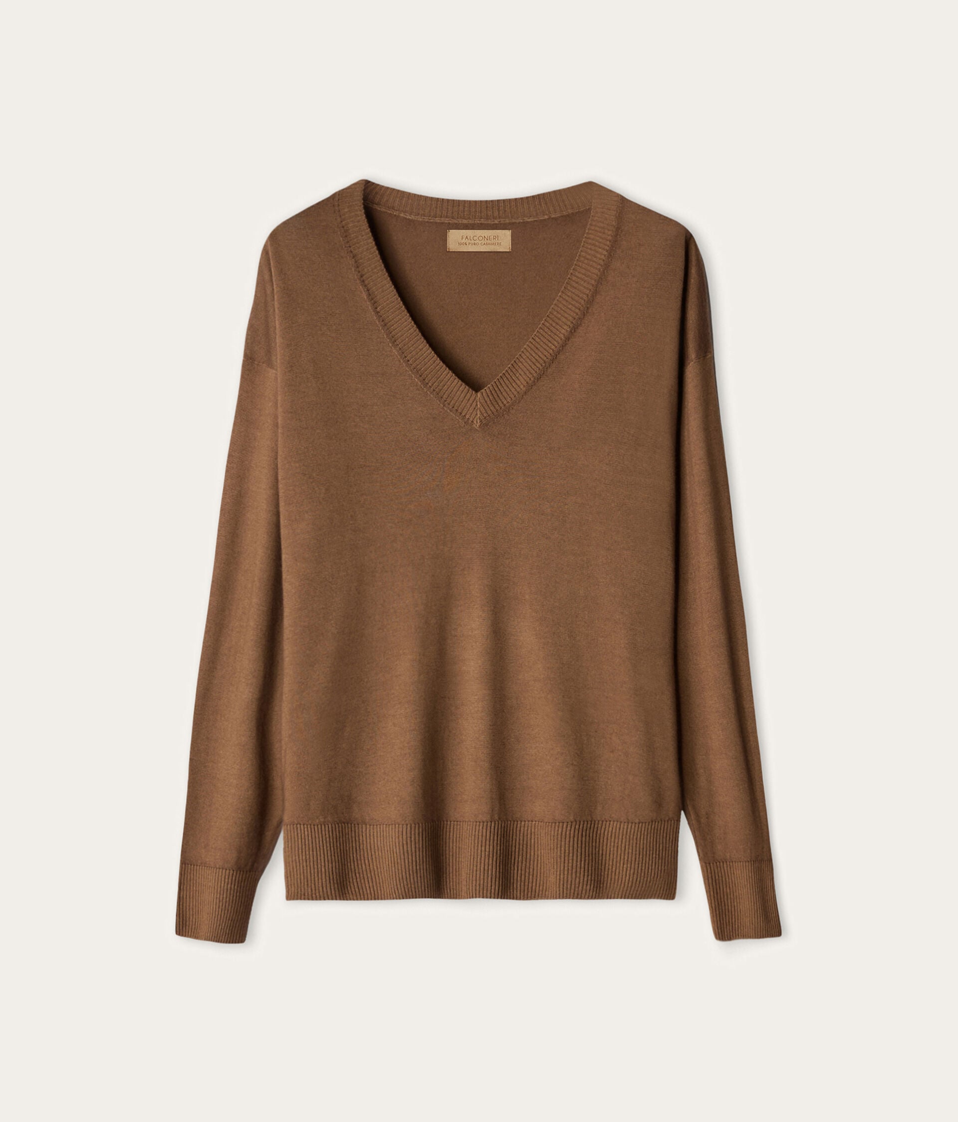 Pull col V et fentes en cachemire ultra-fin