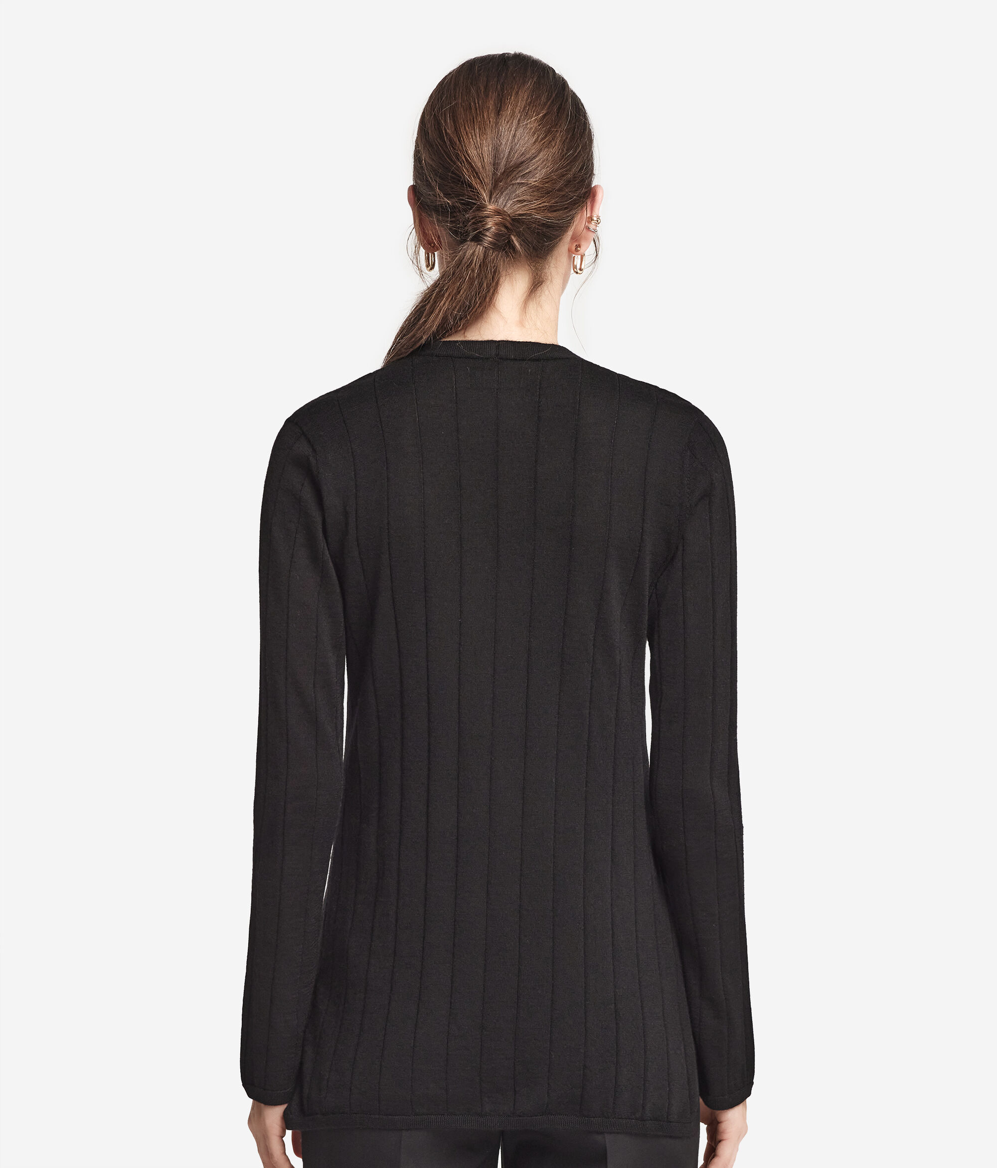 Кардиган из ультратонкого кашемира в рубчик