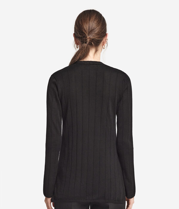 Кардиган из ультратонкого кашемира в рубчик