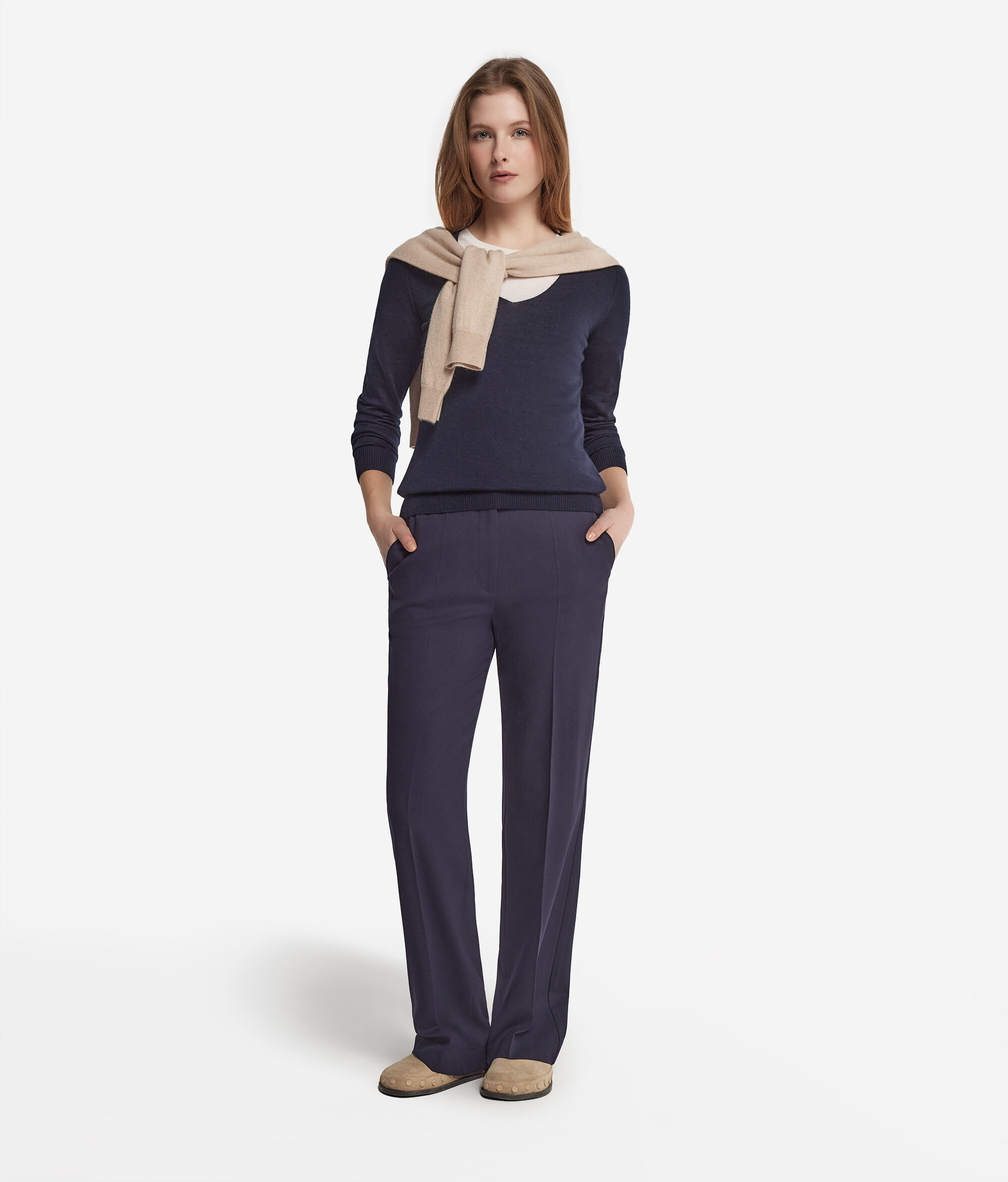 Jersei amb escot en punta de Cashmere Ultrafine