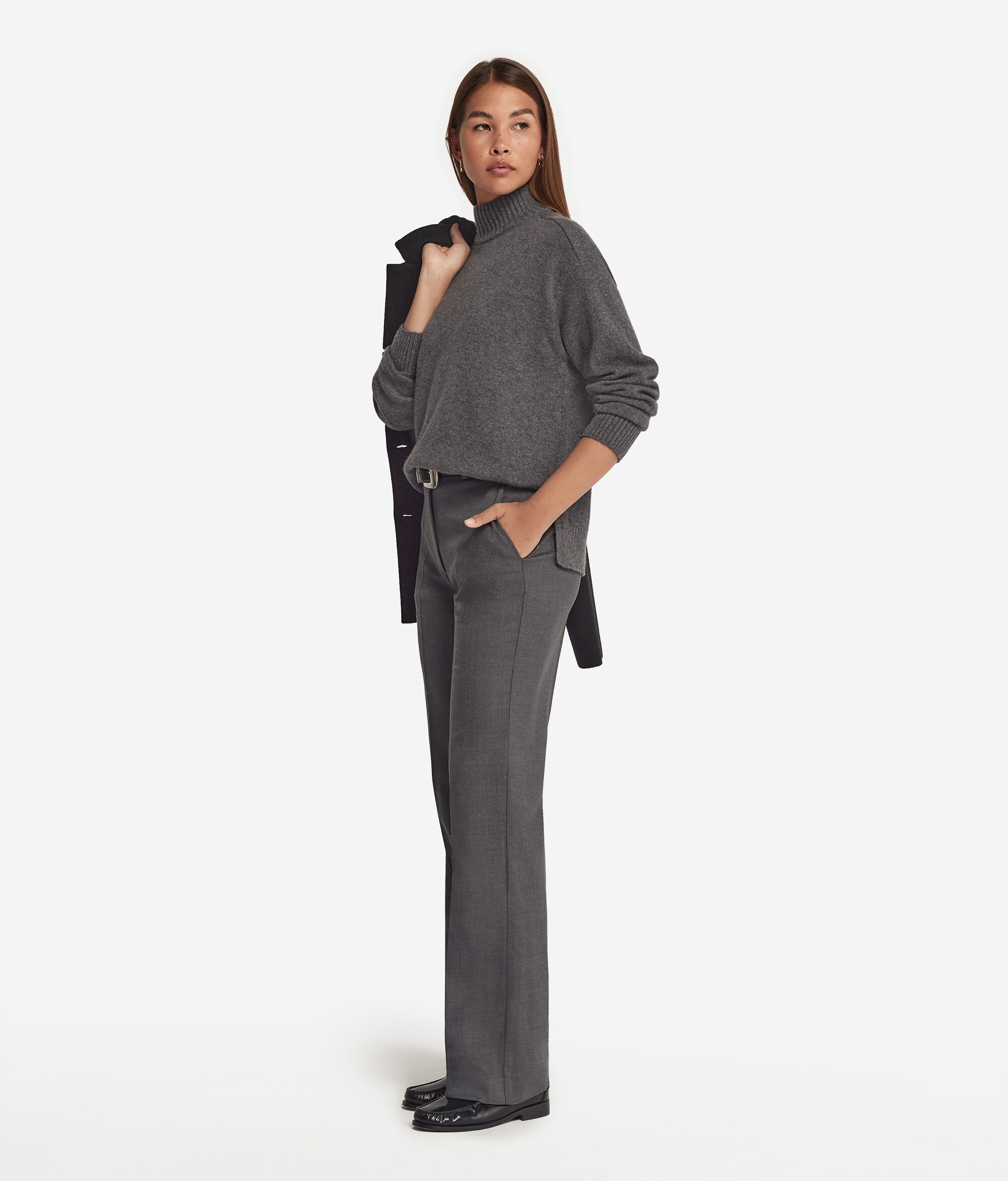 Stehkragenpullover aus Kaschmir Ultrasoft mit Sattelschulter