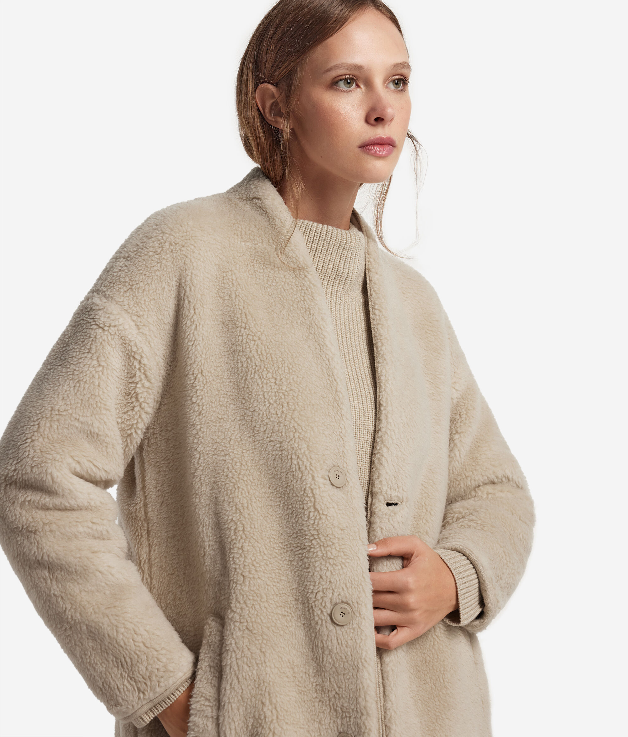Manteau réversible en cachemire