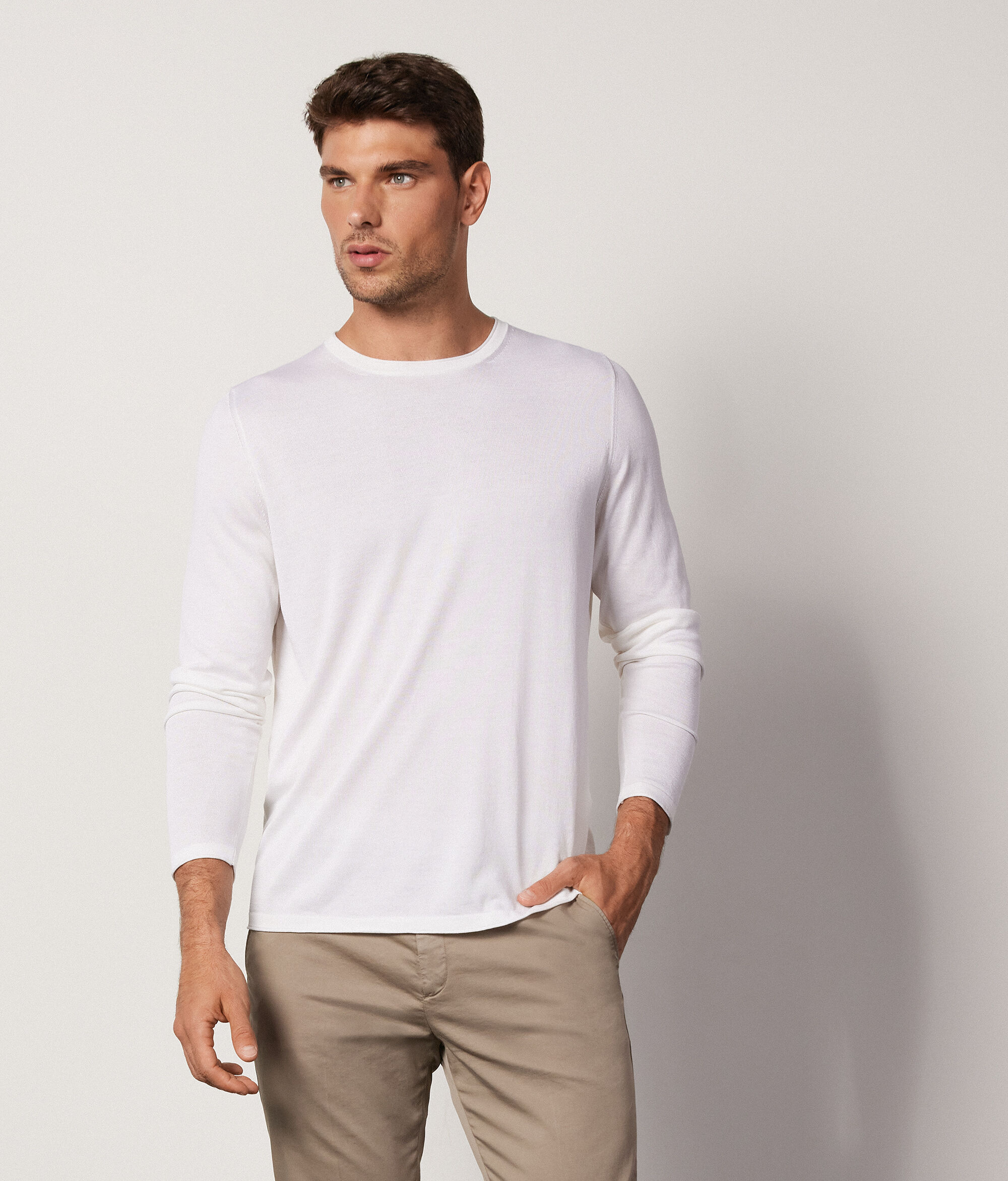 Silk and Cotton Crewneck Sweater