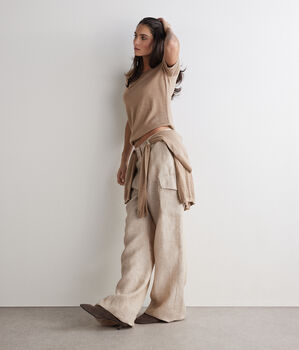 T-shirt com decote redondo em Caxemira Ultrafine