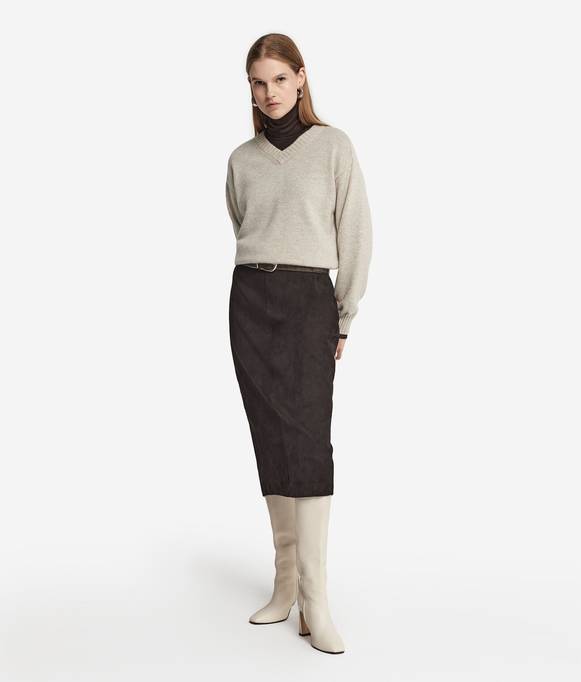 Pullover mit V-Ausschnitt und Sattelschulter aus Kaschmir Ultrasoft