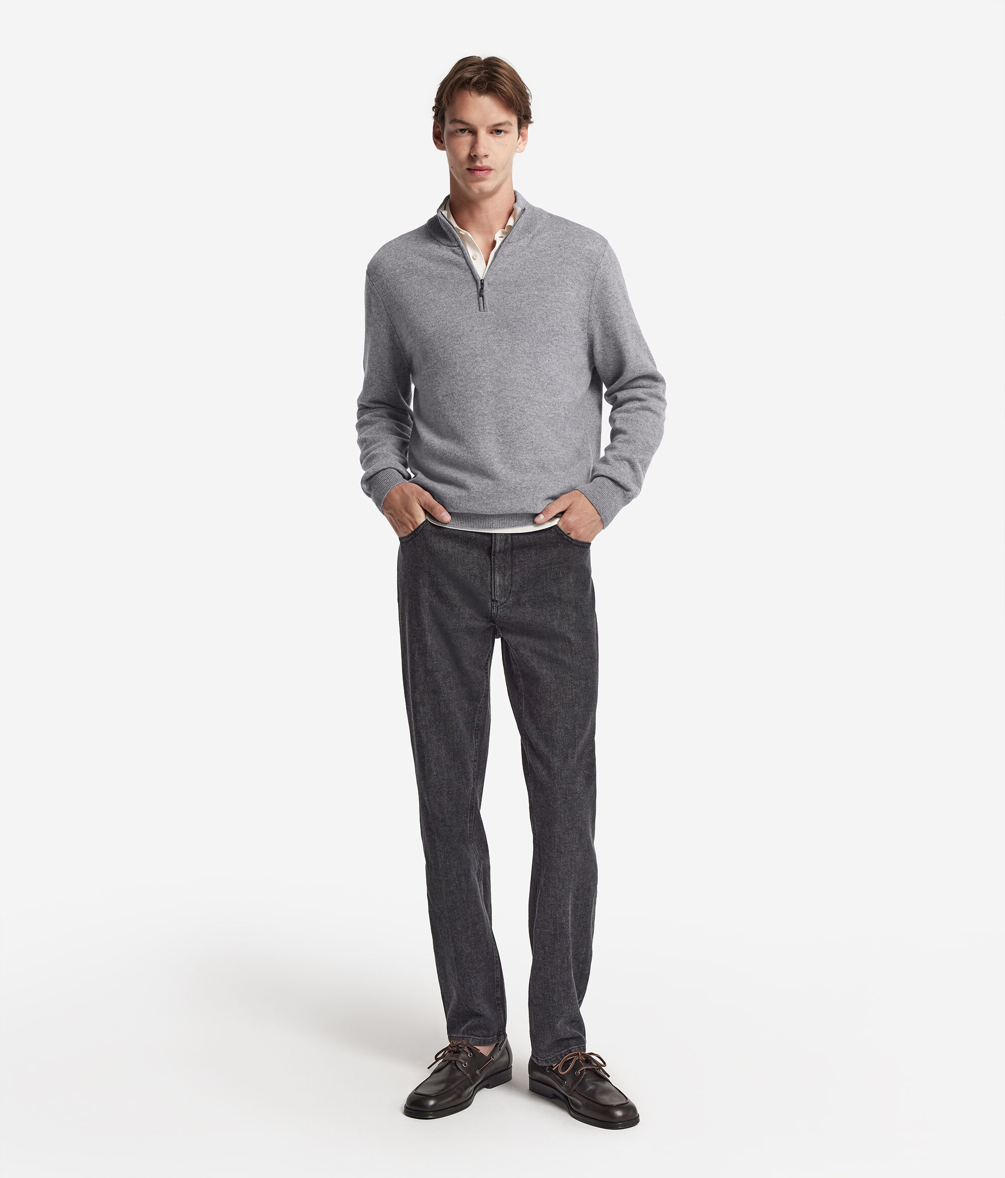Ultrasoft Cashmere Yarım Fermuarlı Yüksek Yaka Kazak