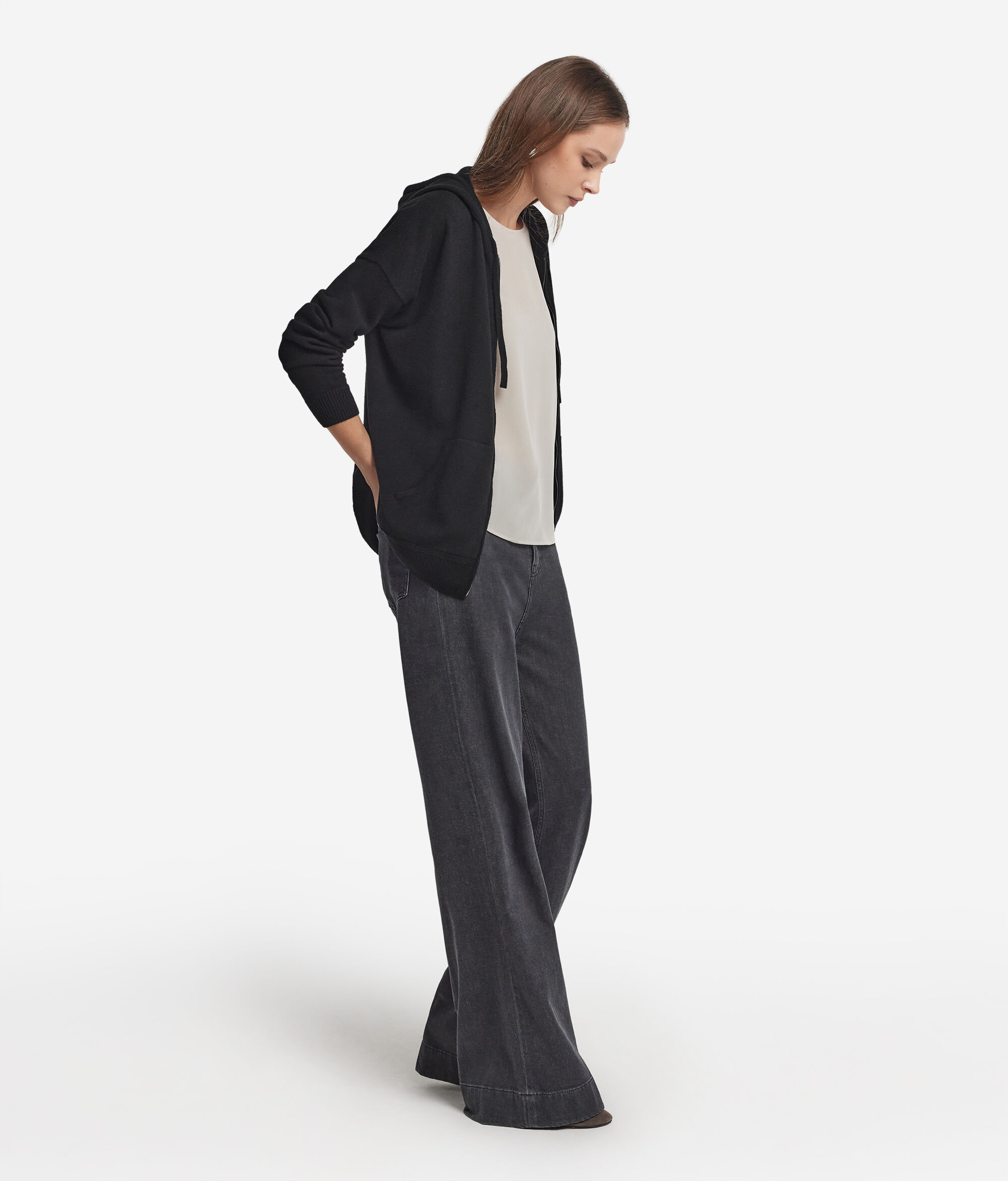 Felpa in Cashmere Ultrasoft con Cappuccio
