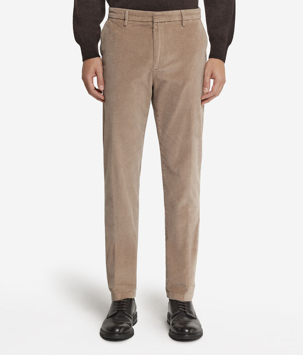 Pantalone Harlan In Velluto Panna