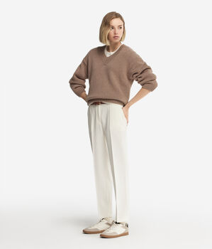 Pull à col V en tricot de cachemire ultra-doux
