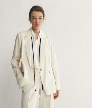 Linen Viscose Single-Breasted Jacket