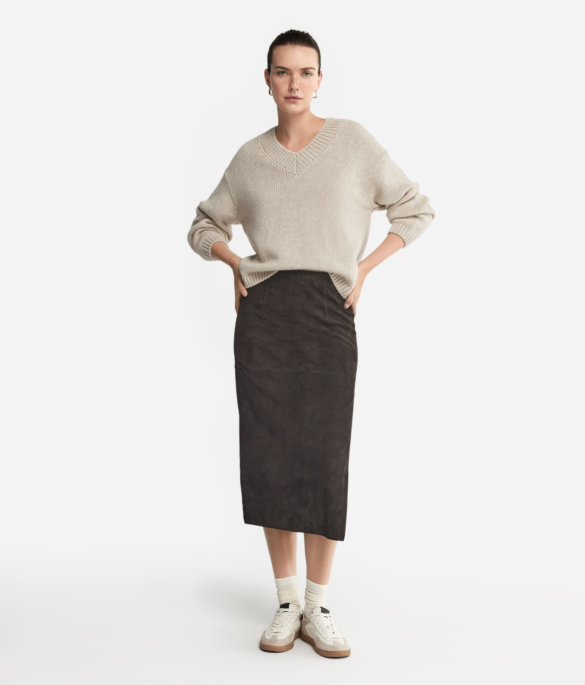 Tricot-Pullover mit V-Ausschnitt aus Kaschmir Ultrasoft