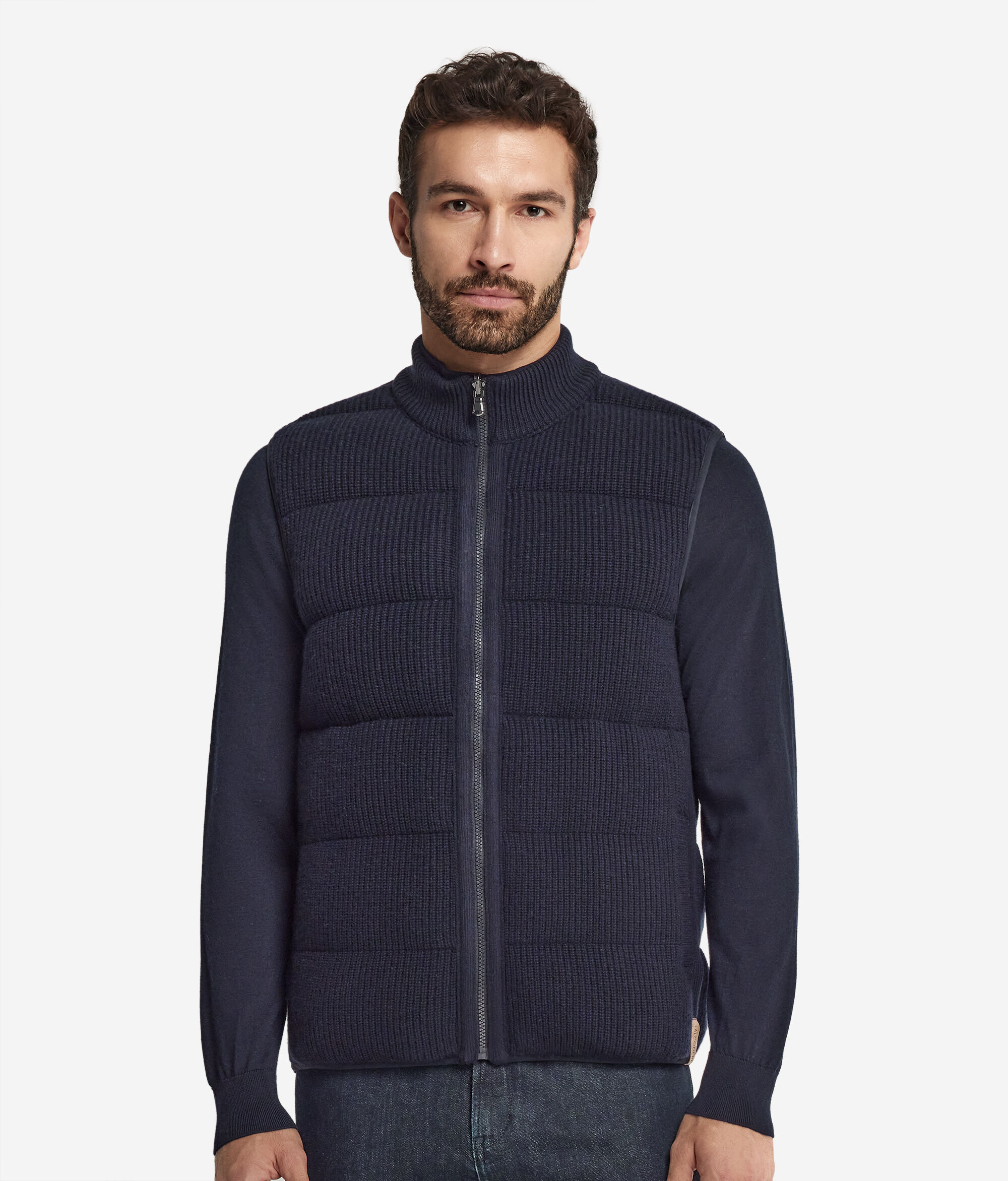 Piumino Smanicato Reversibile in Cashmere