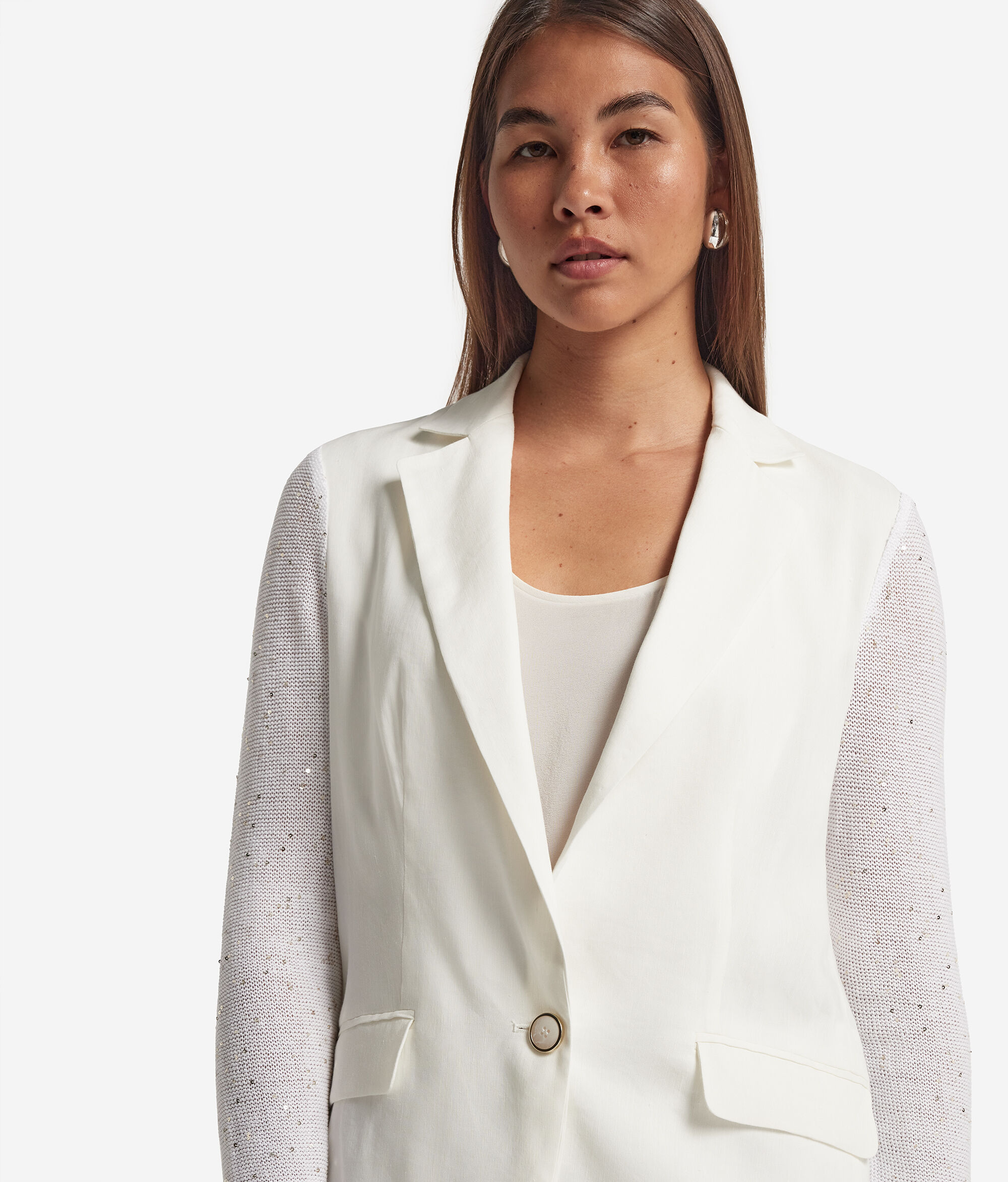 Жакет из хлопка и льна