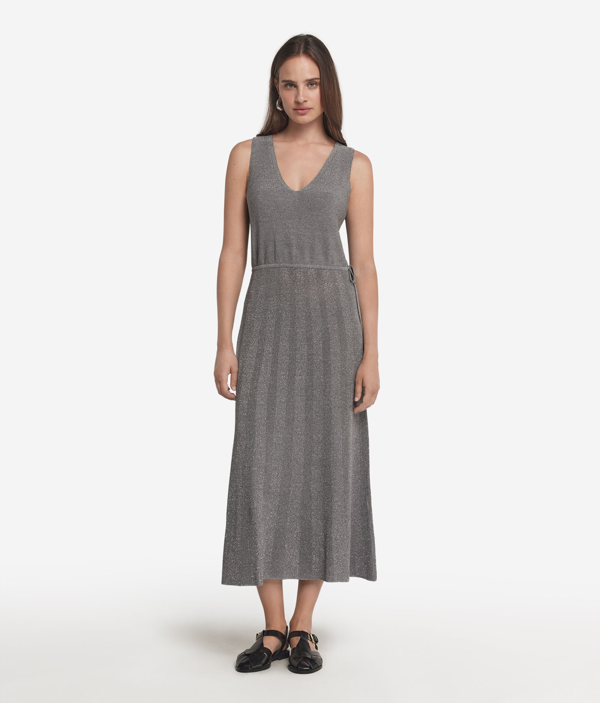 Lamé Ribbed Dress