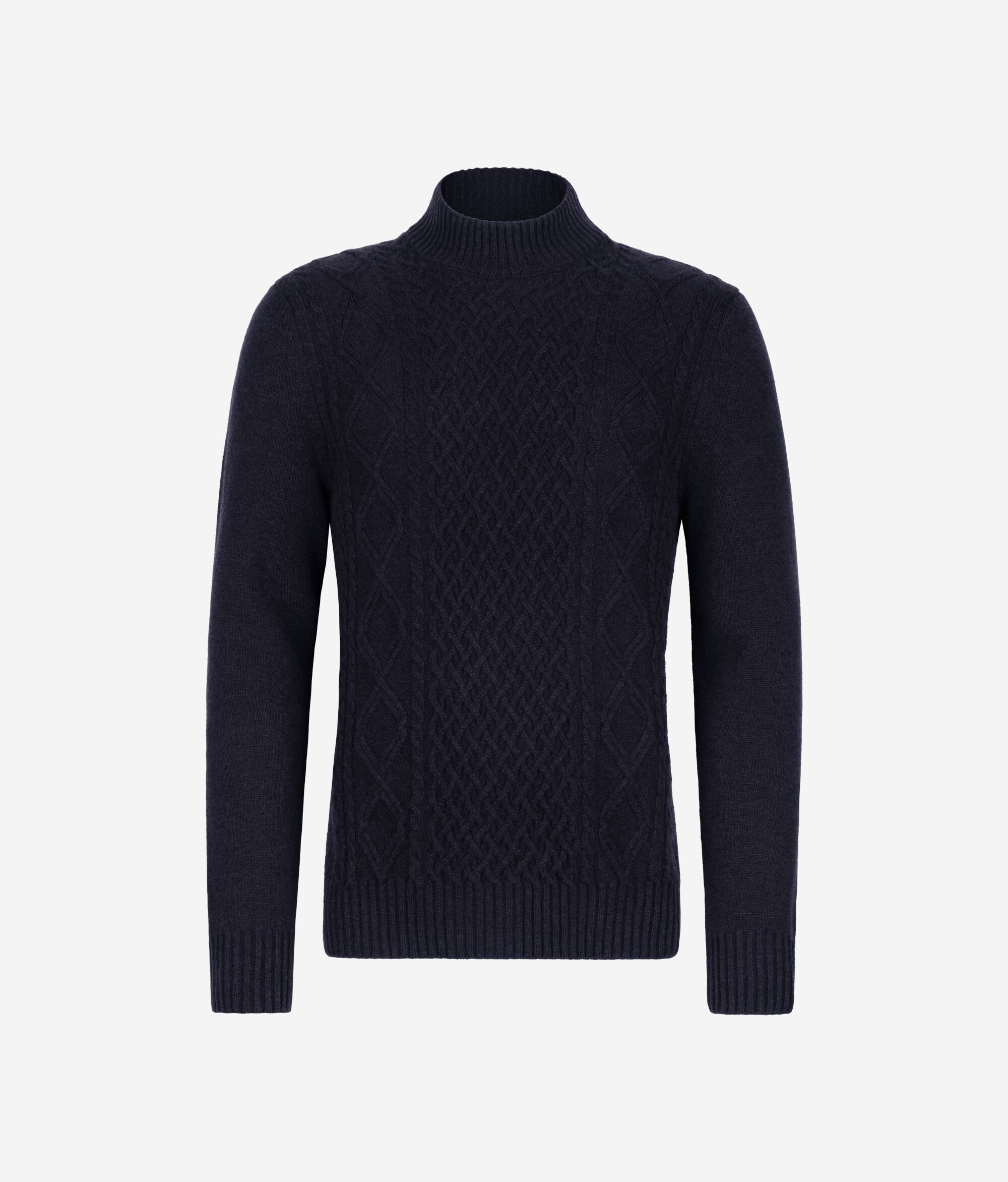 Turtleneck with fisherman motif in Ultrasoft Cashmere