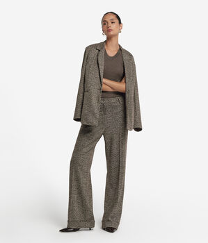 Calças em lã espinhada