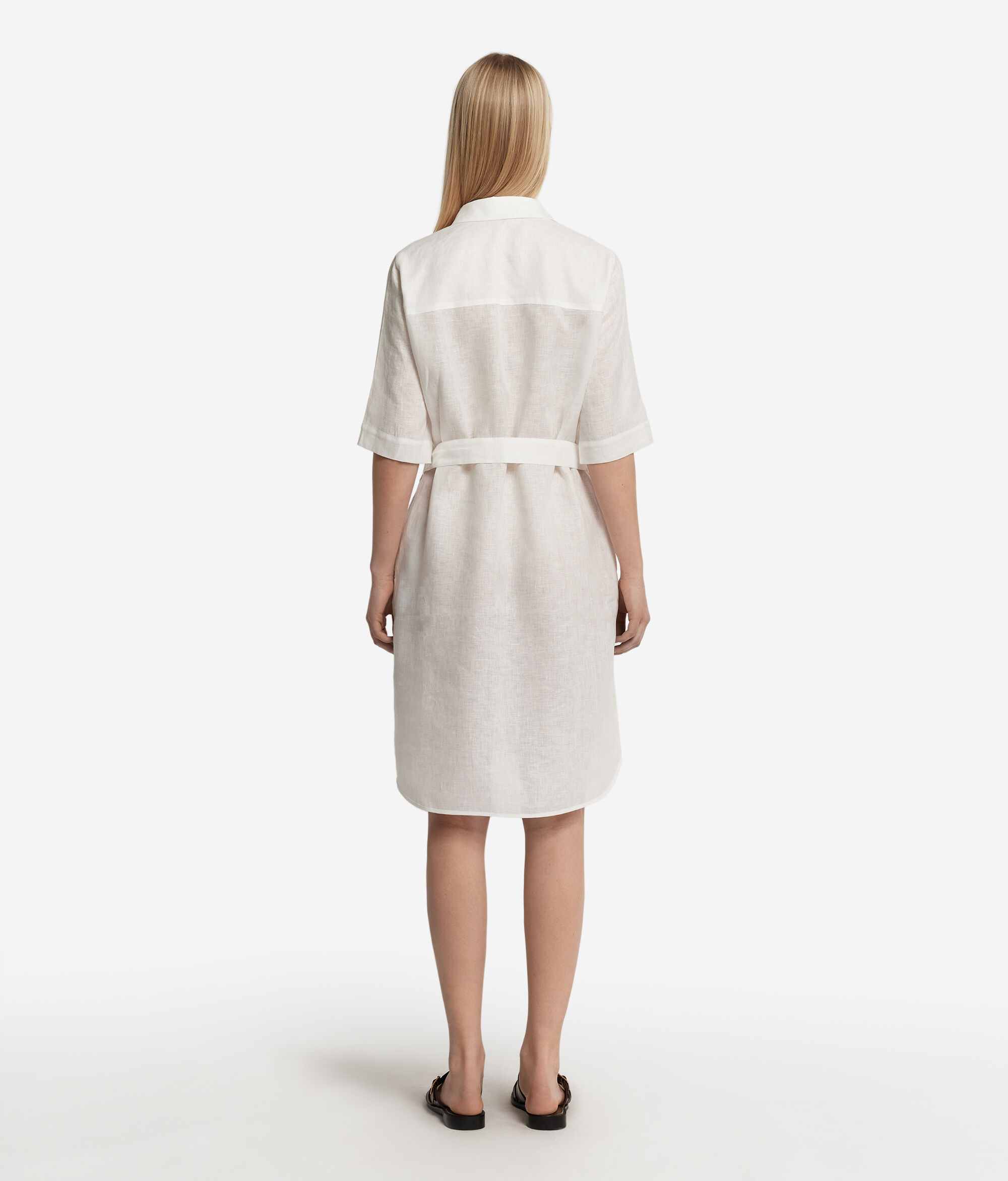 Vestido camisero de lino