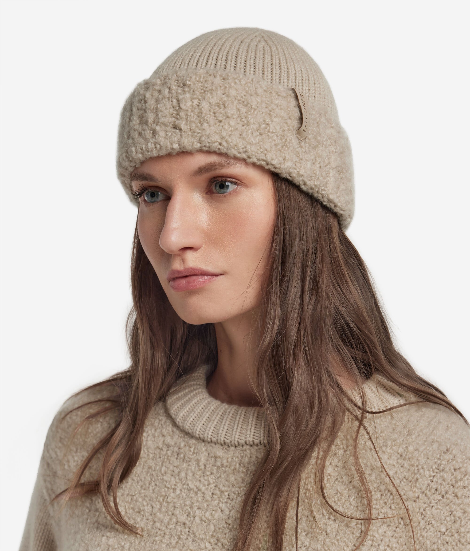 Ultrasoft Cashmere and bouclé hat