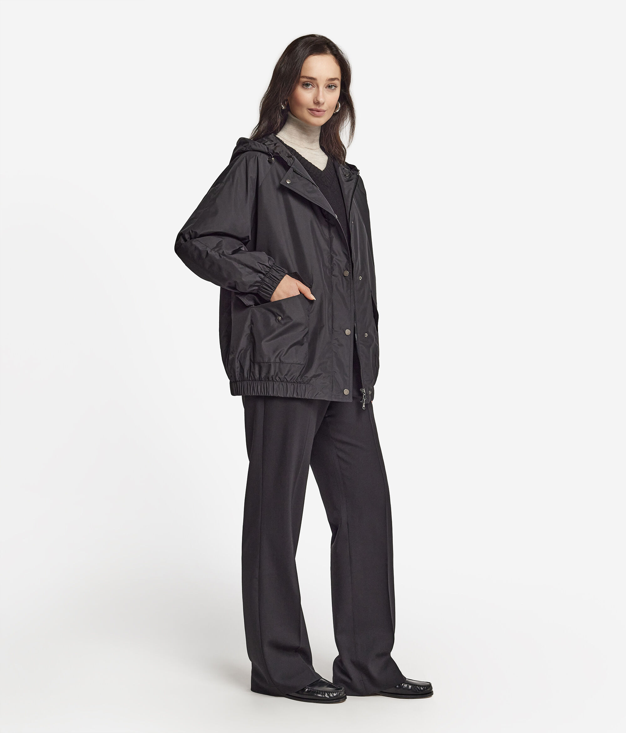 Blouson technique en cachemire à capuche