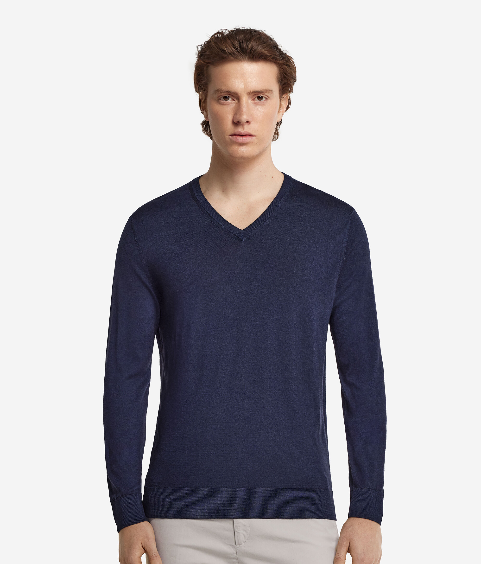 Herren-Pullover mit V-Ausschnitt aus Kaschmir Ultrafine