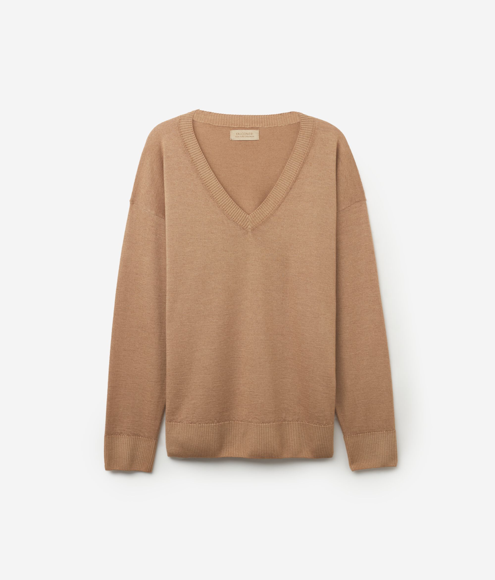 Maglia a scollo a V in Cashmere con spacchi