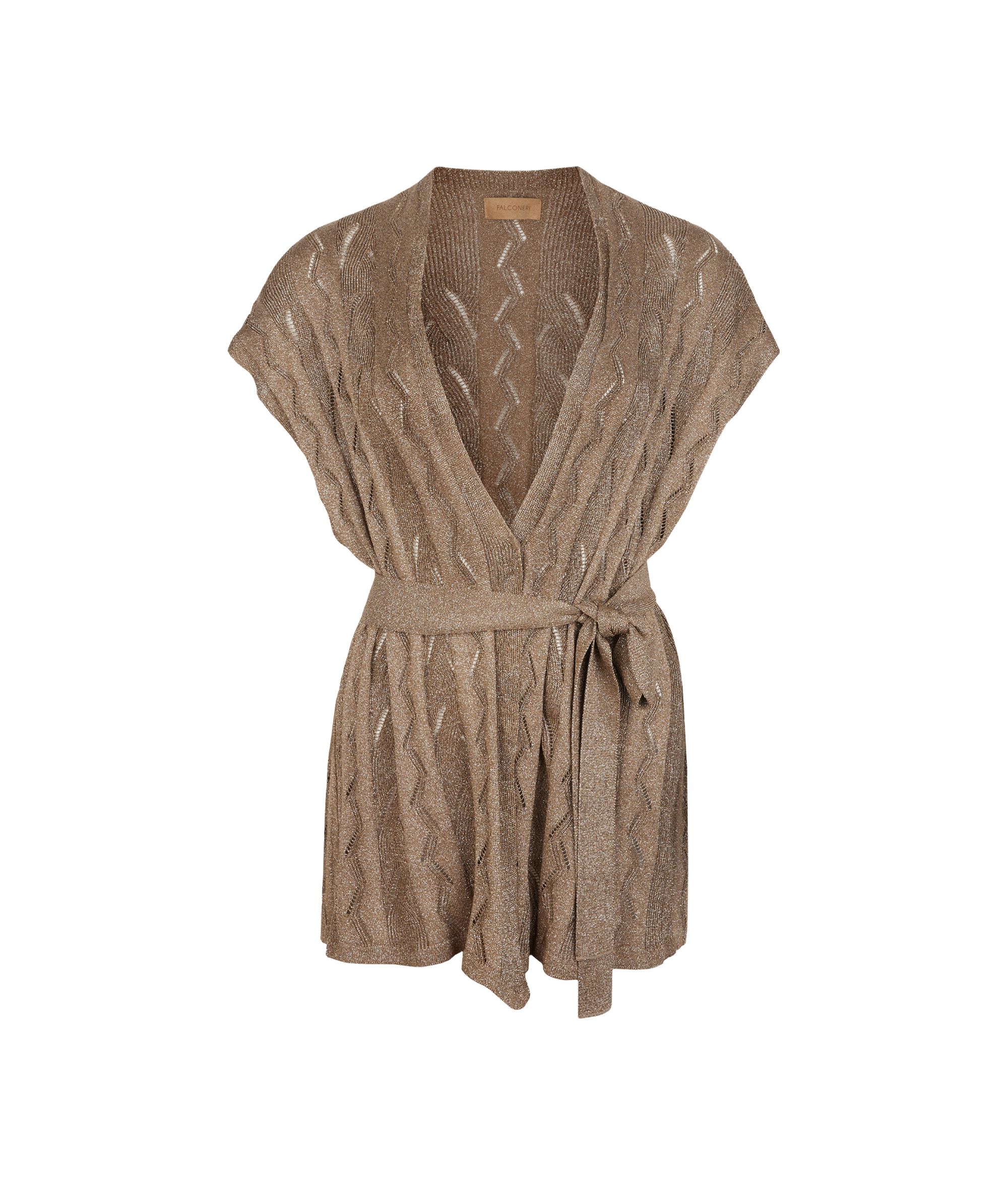 Ribbed lamé braid kimono