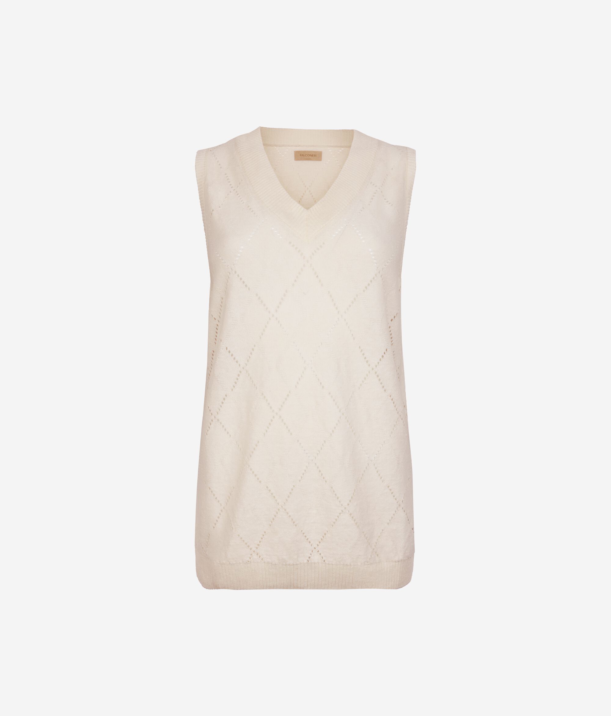 Tanktop mit V-Ausschnitt und Rautenmuster