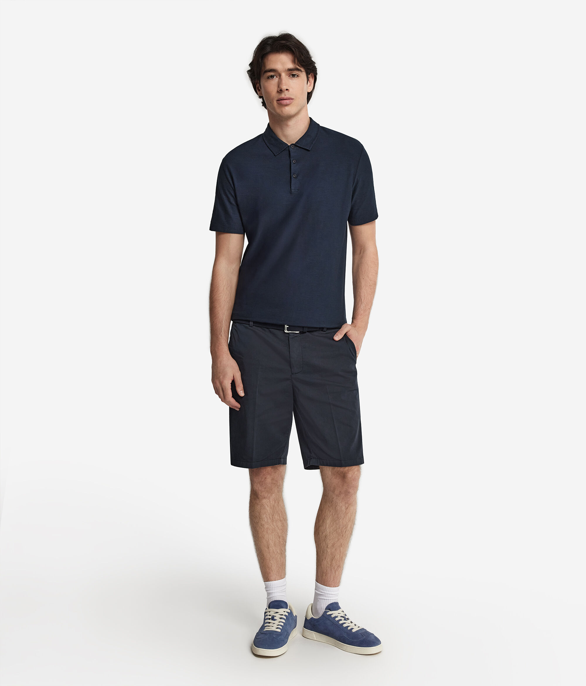 Polo de manga corta de algodón retorcido