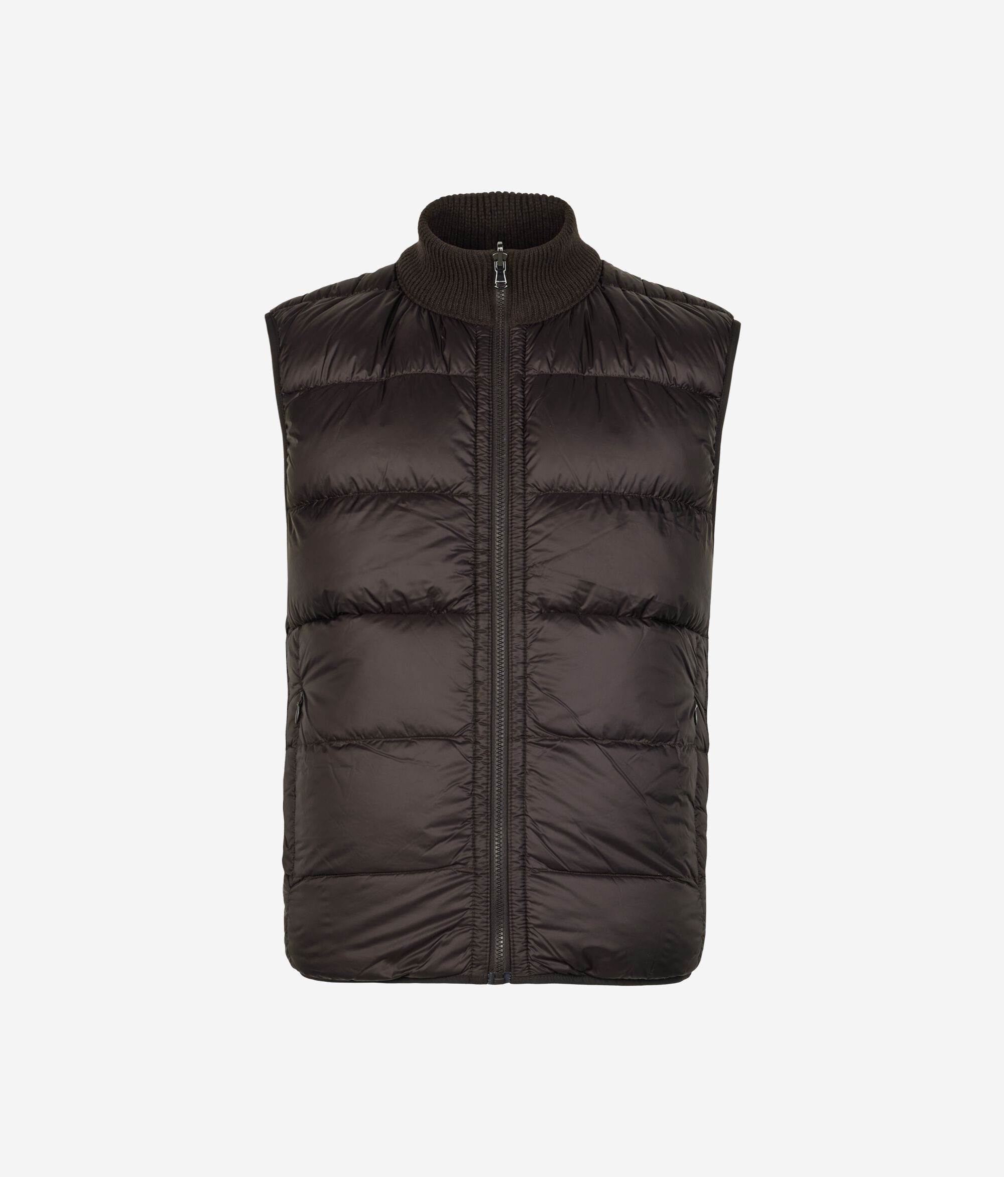 Piumino smanicato reversibile in Cashmere