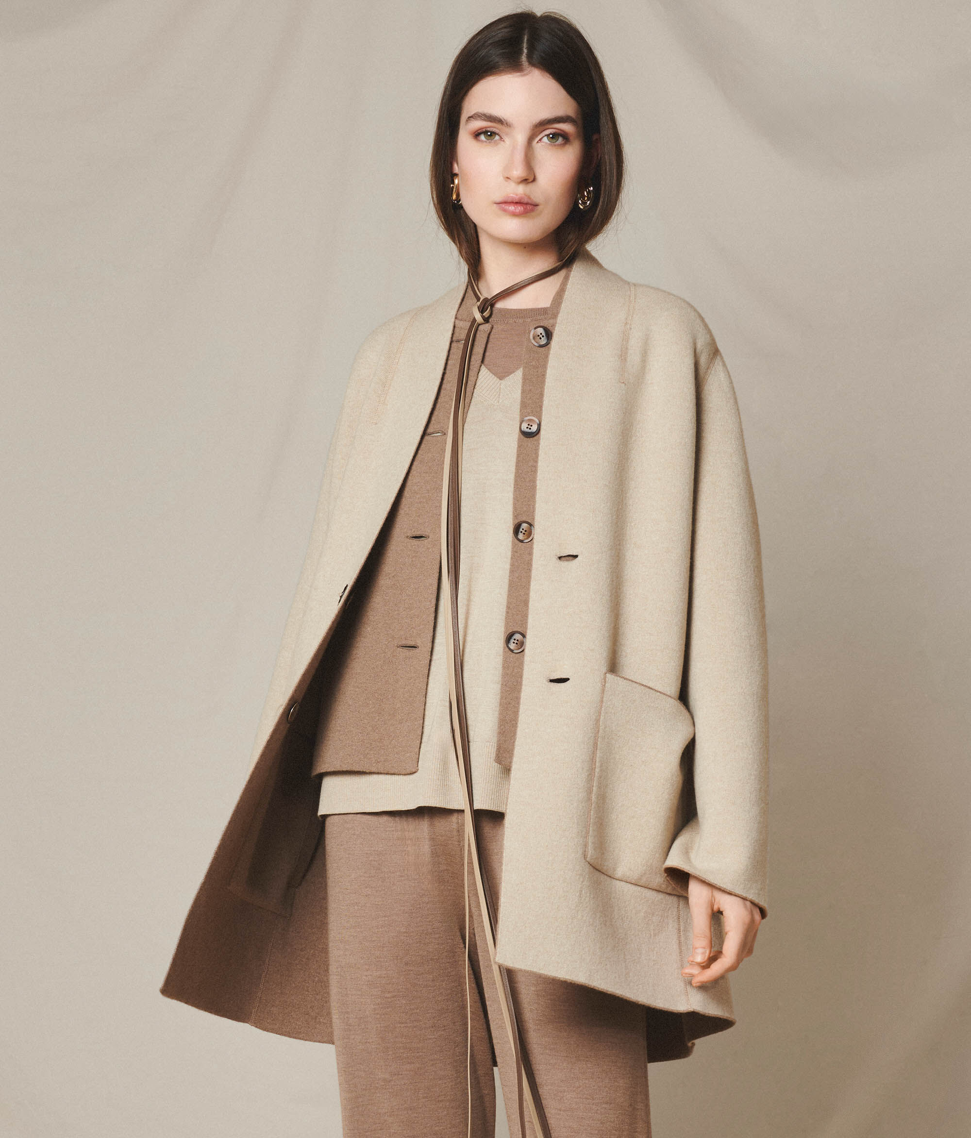 Wendemantel mit Knöpfen aus Kaschmir Ultrasoft