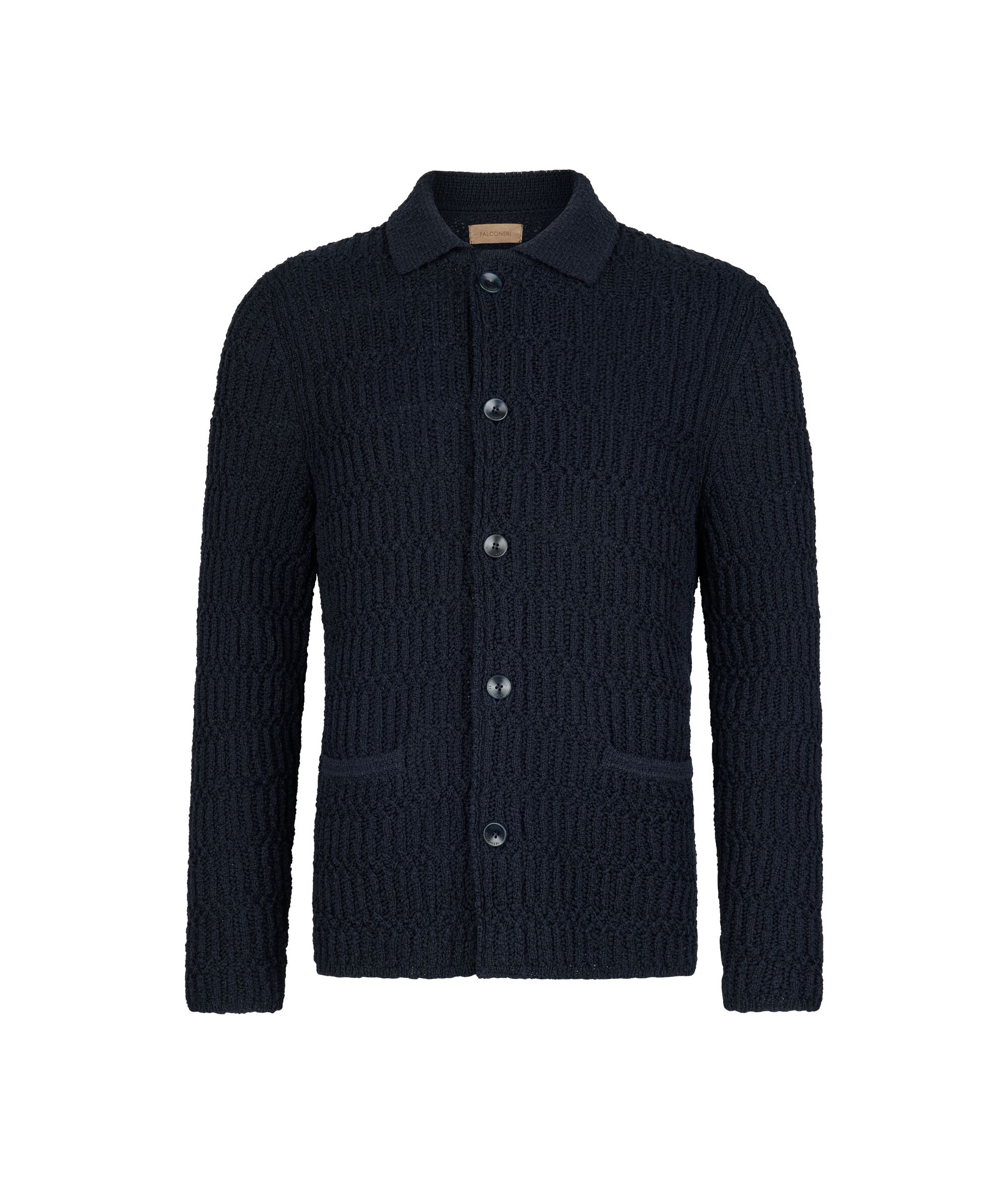 Textured stitch shirt jacket