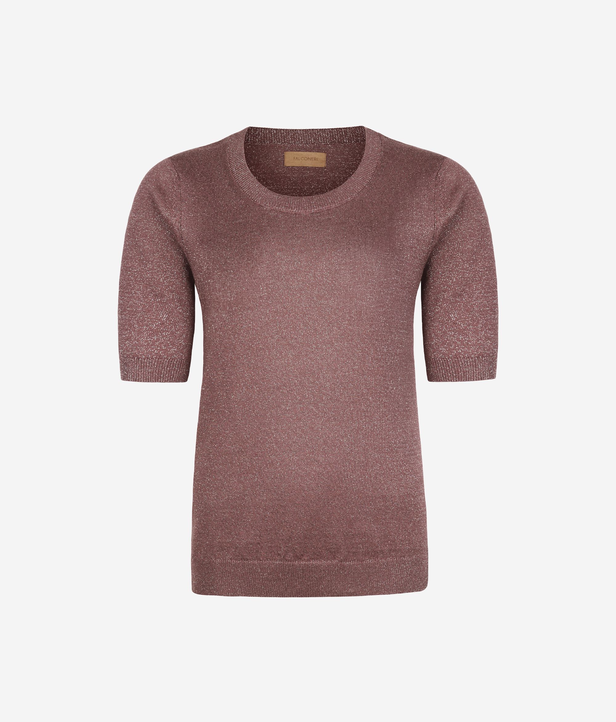 Girocollo in lino cotone lamé