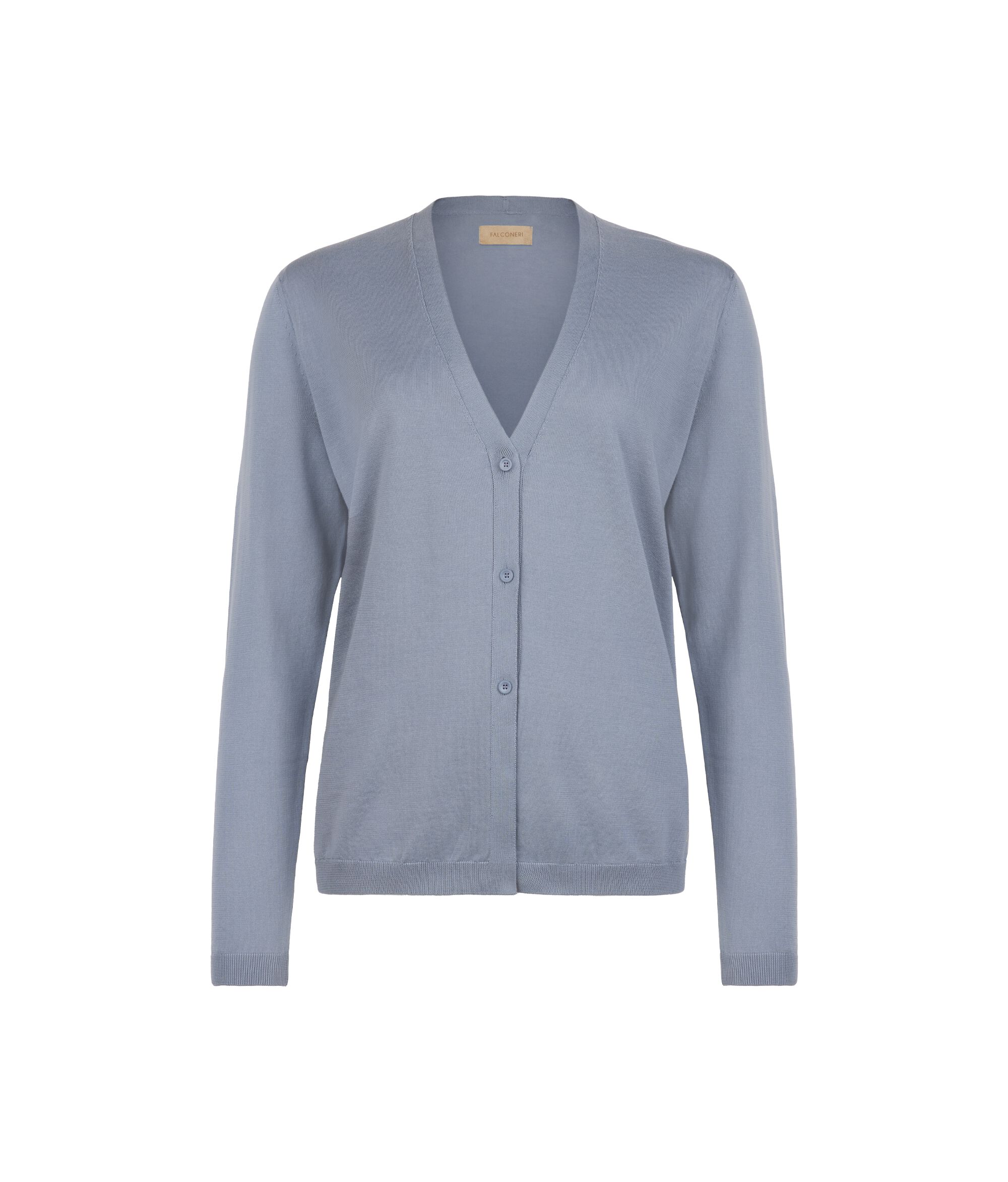Cardigan de Manga Comprida em Algodão