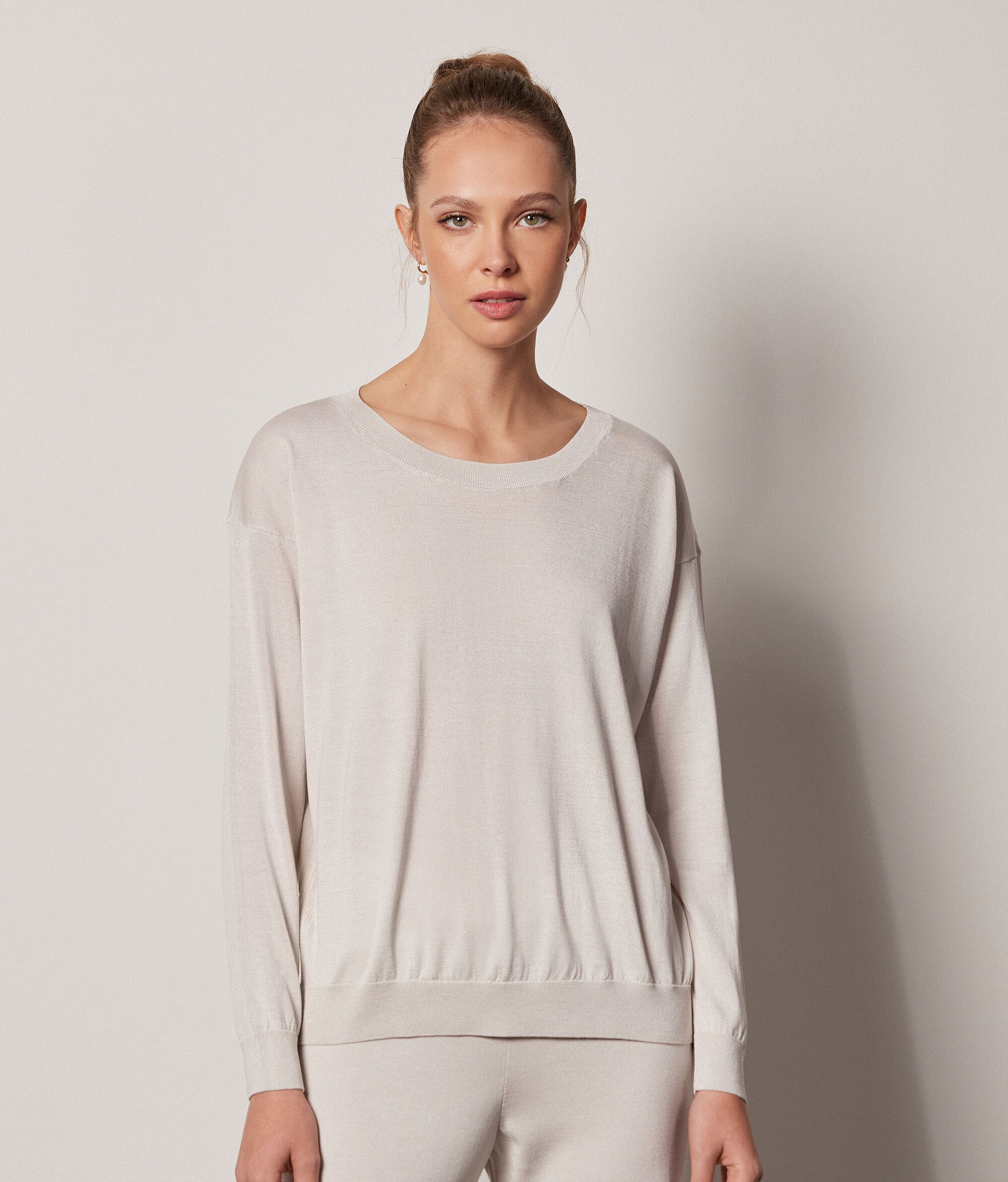 Silk and Cotton Round-Neck Jumper