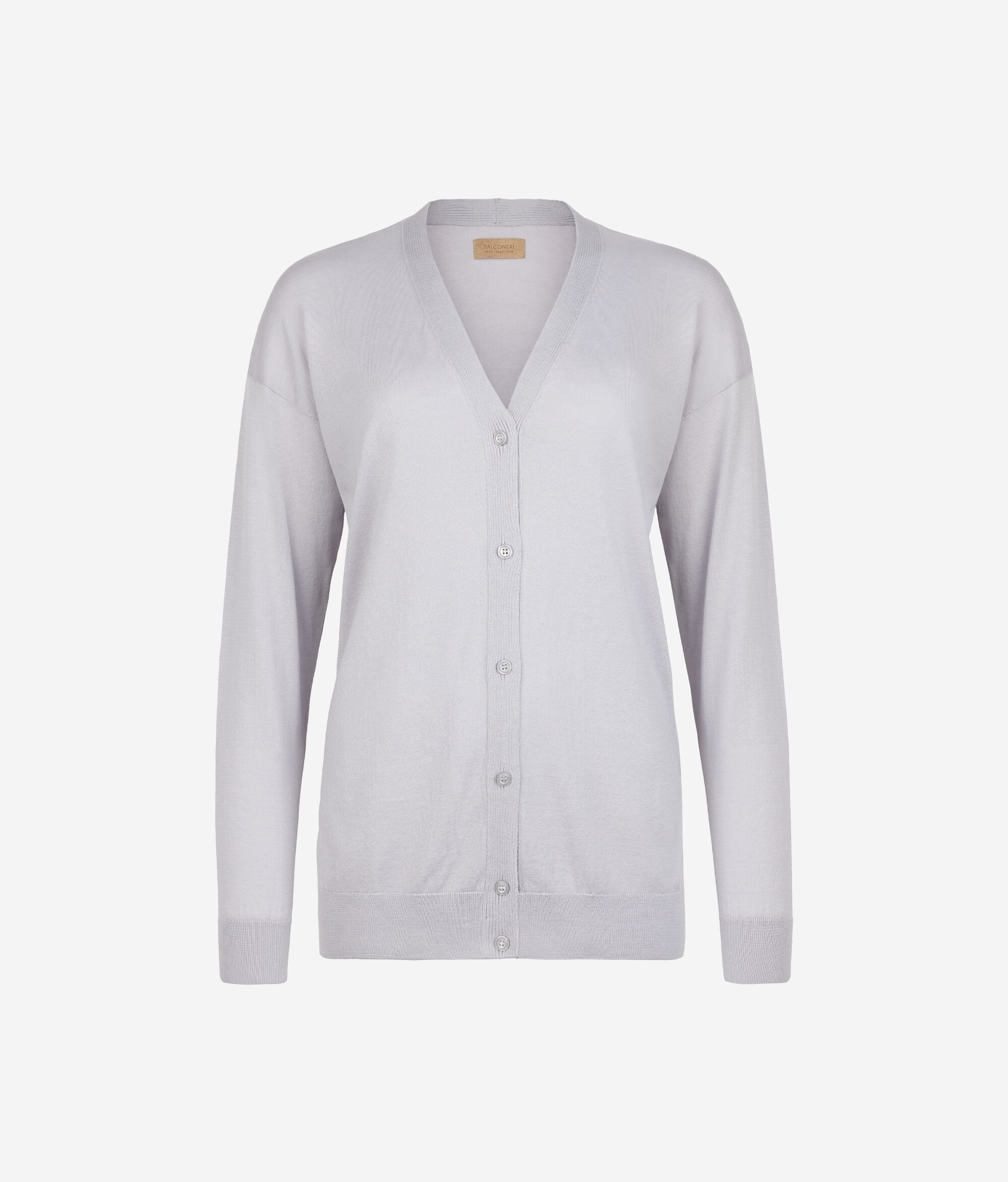 Cardigan a Maniche Lunghe in Seta Cotone