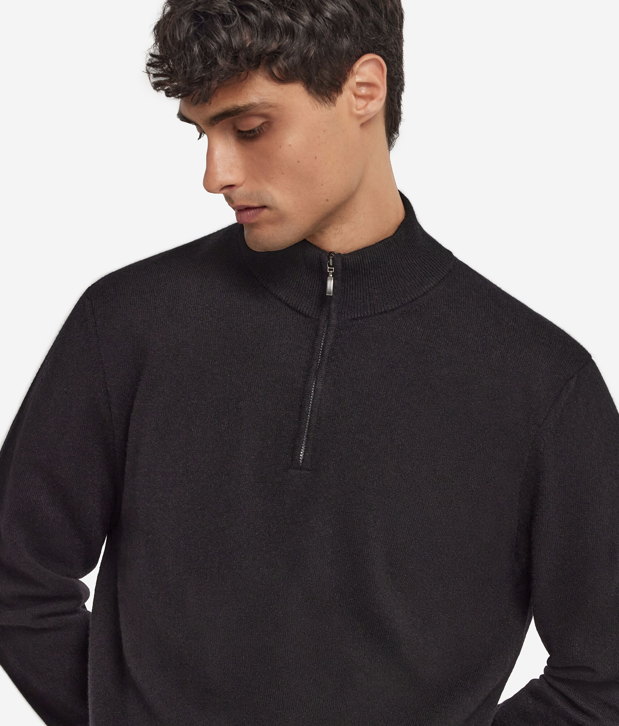 Herren-Pullover mit Reißverschluss aus Kaschmir Ultrasoft