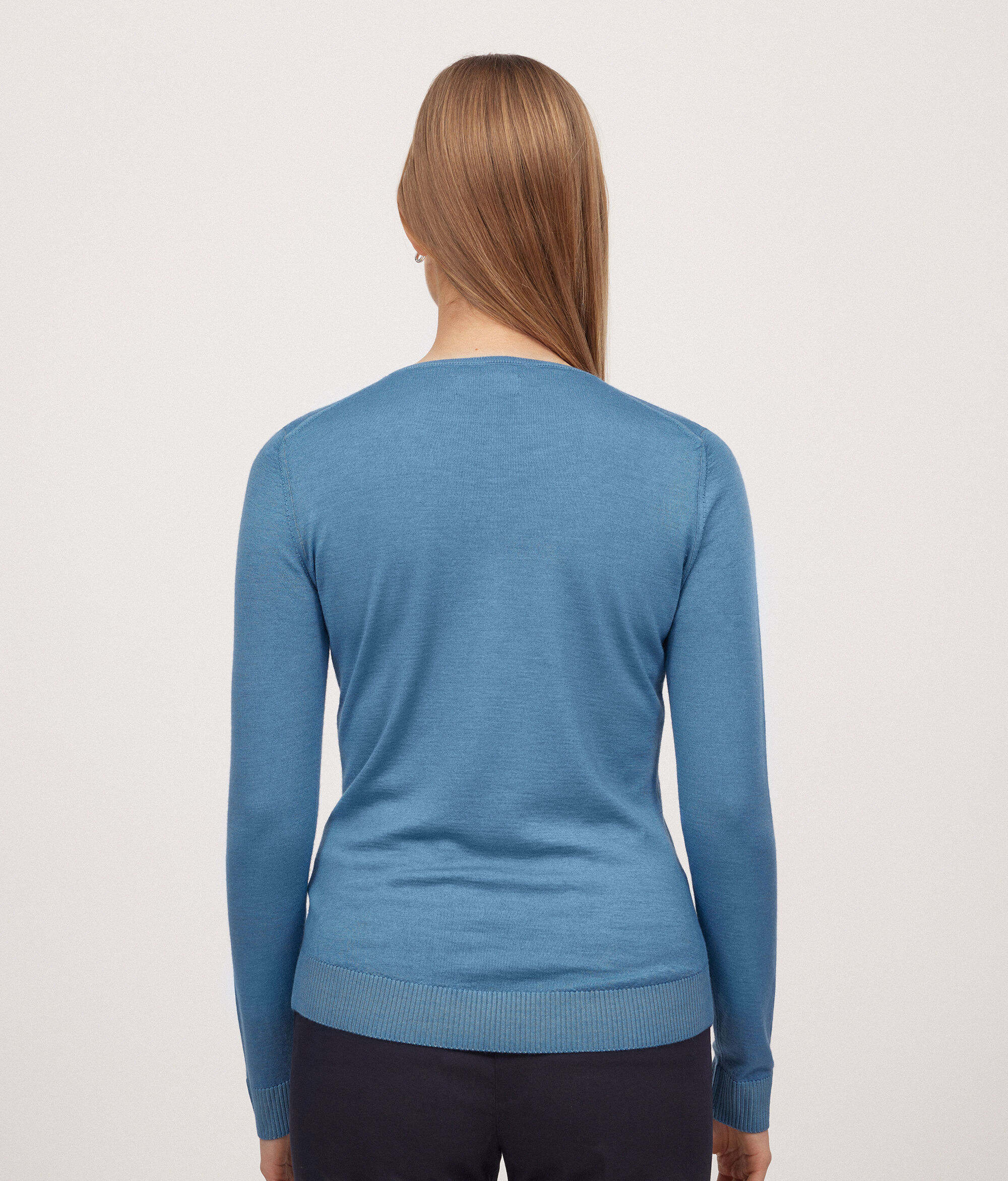 Jersey de hombro caído y cuello pico de mujer de Cashmere Ultrafine
