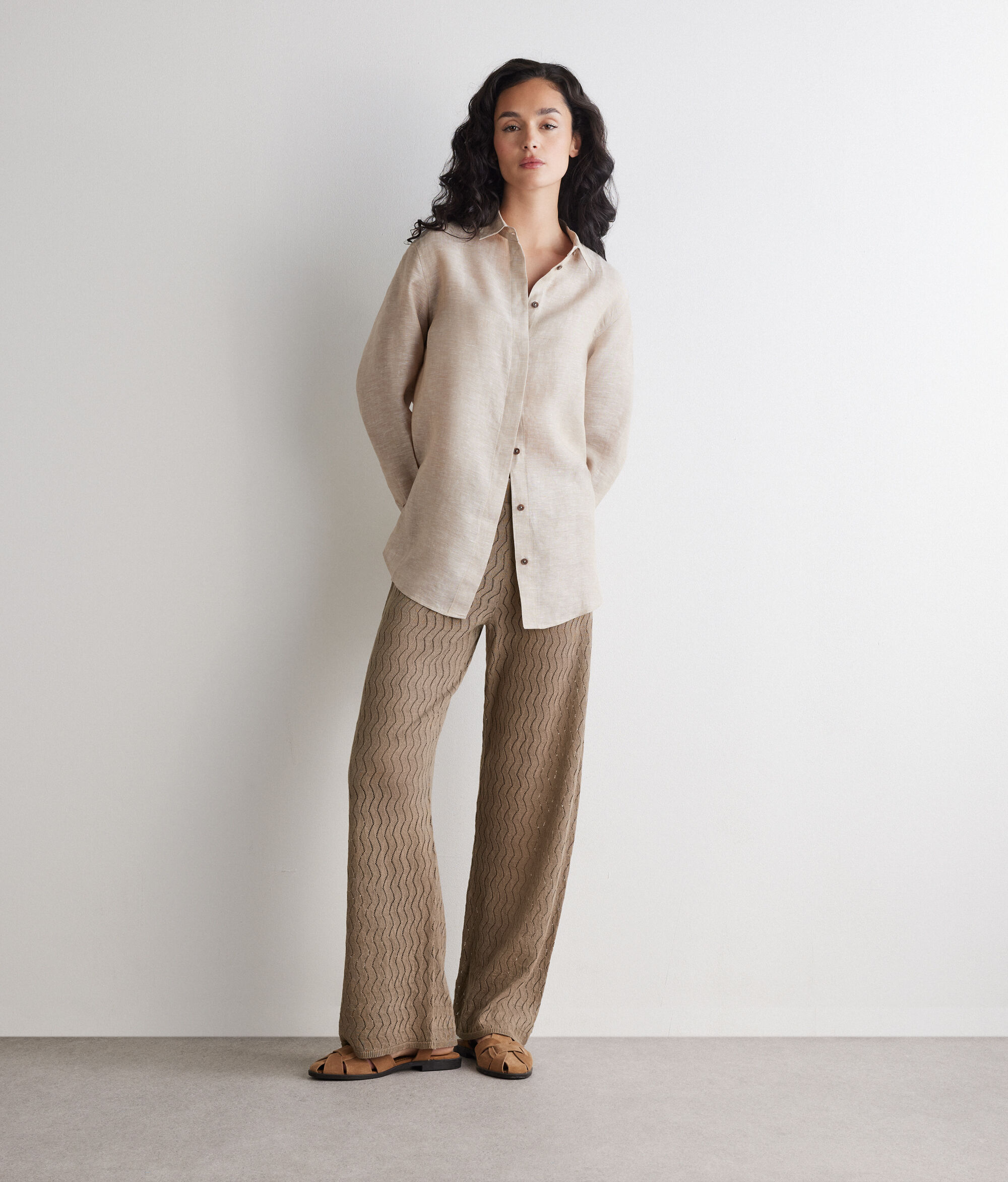 Wave stitch trousers