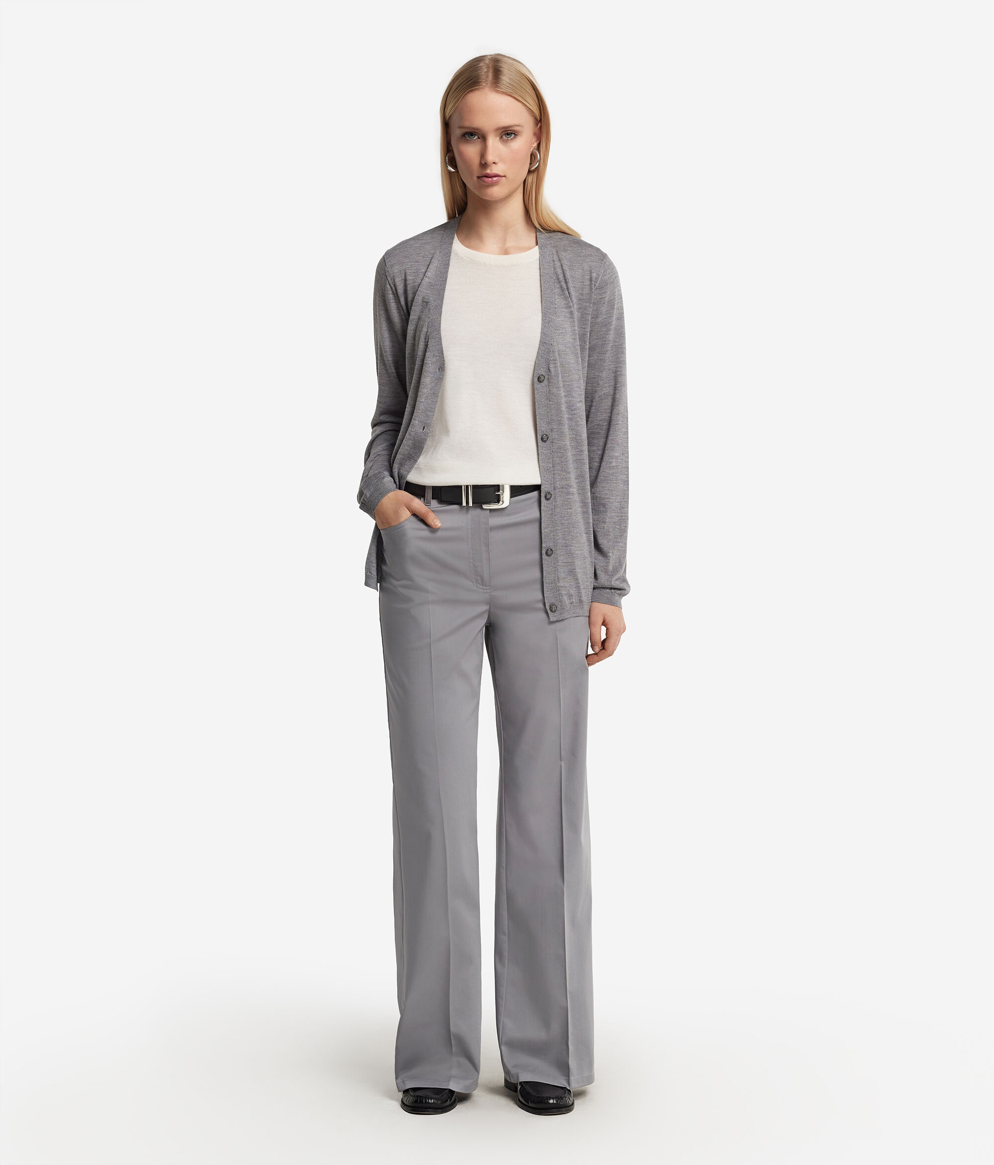 Pantalon large en tissu de coton
