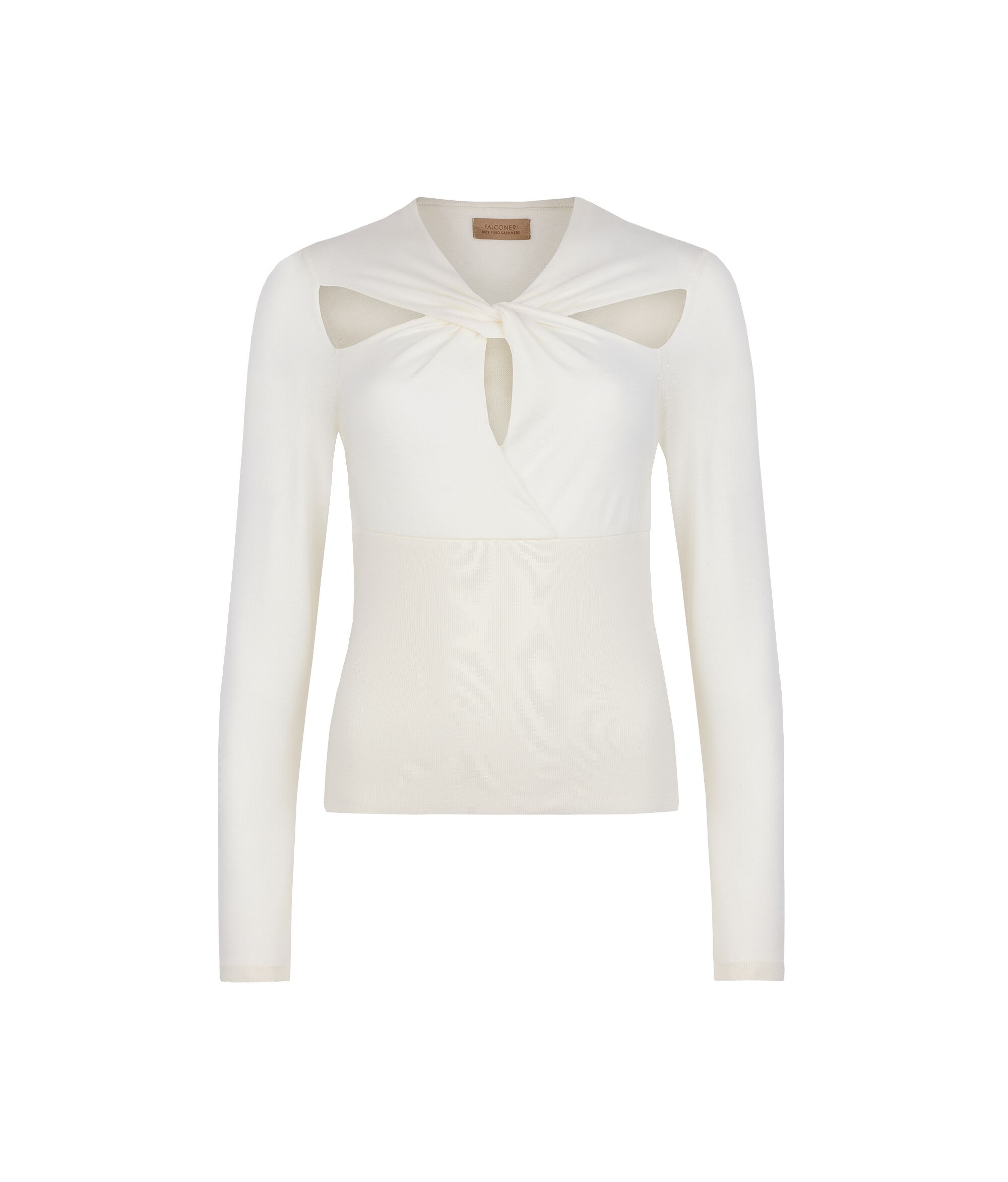 Ultrafine Cashmere Sweater with Wrap-around Neckline