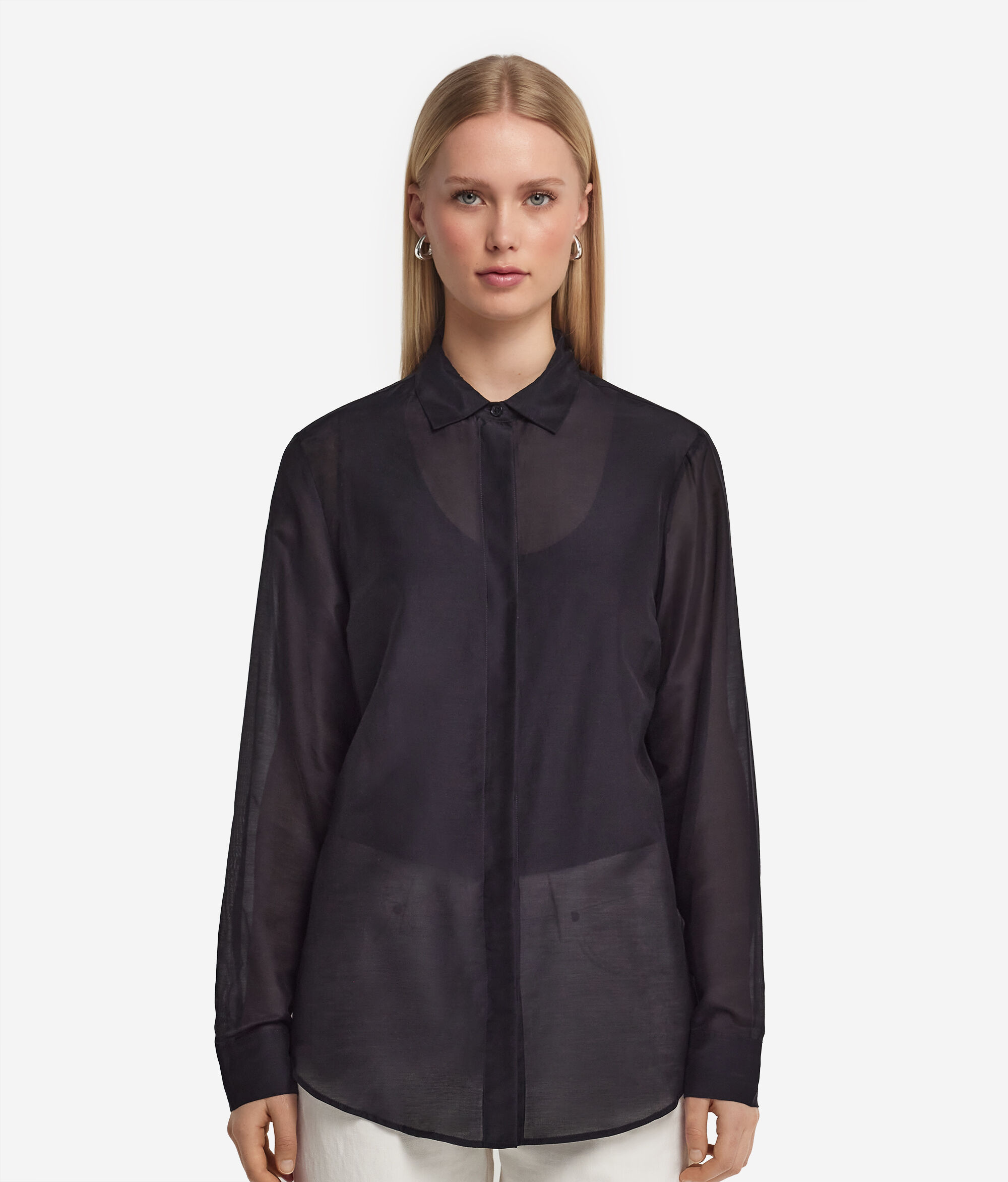 Collared Cotton Muslin Shirt