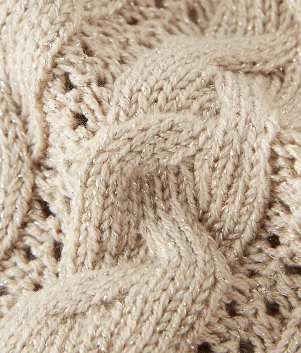 Шарф-снуд с «косами» из шерсти с эффектом ламе